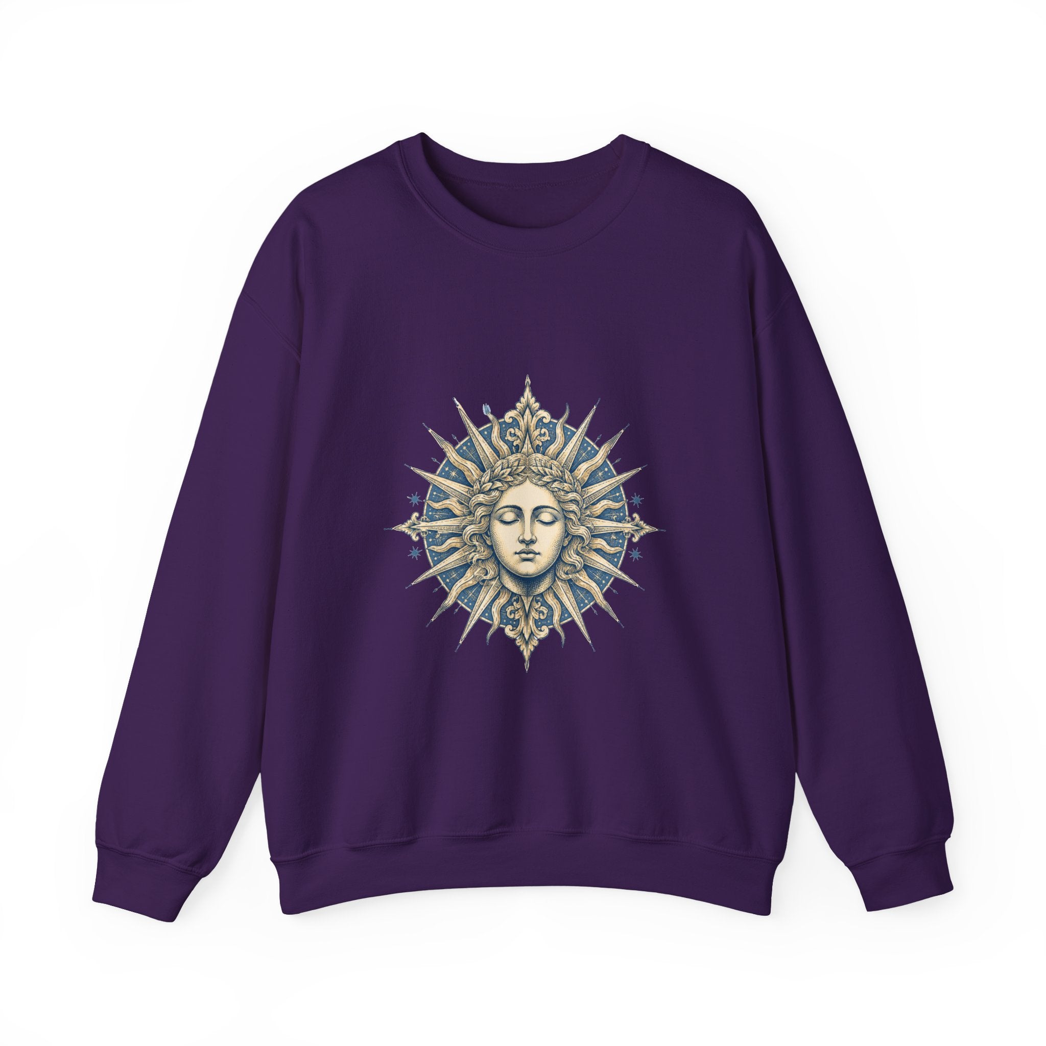 Matching Couple Sweatshirt - Helios & Selene Matching Couple Premium Fleece Sweatshirt Hand-Drawn Art His Hers Anniversary Gift - Design A