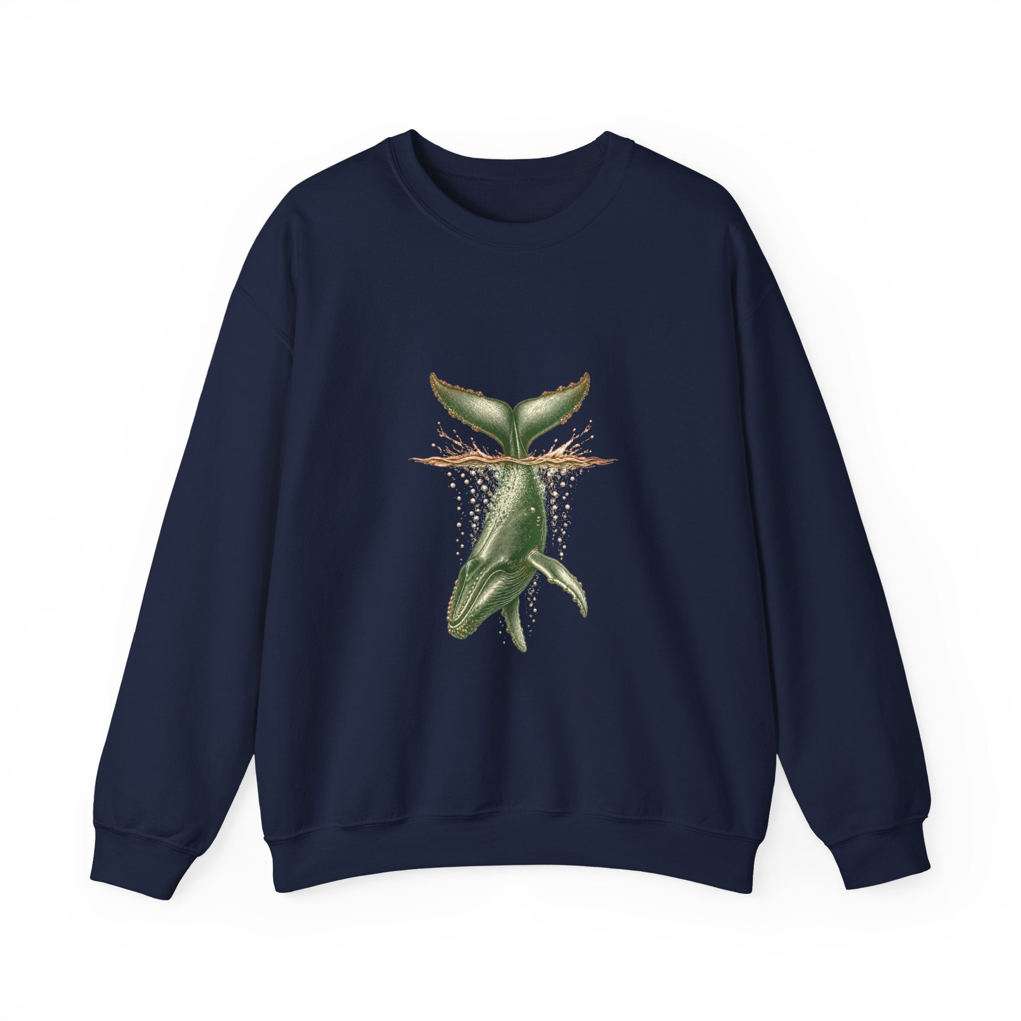 Matching Couple Sweatshirt - Eagle & Whale Matching Couple Premium Fleece Sweatshirt Vintage Art His Hers Honeymoon Gift - Design B