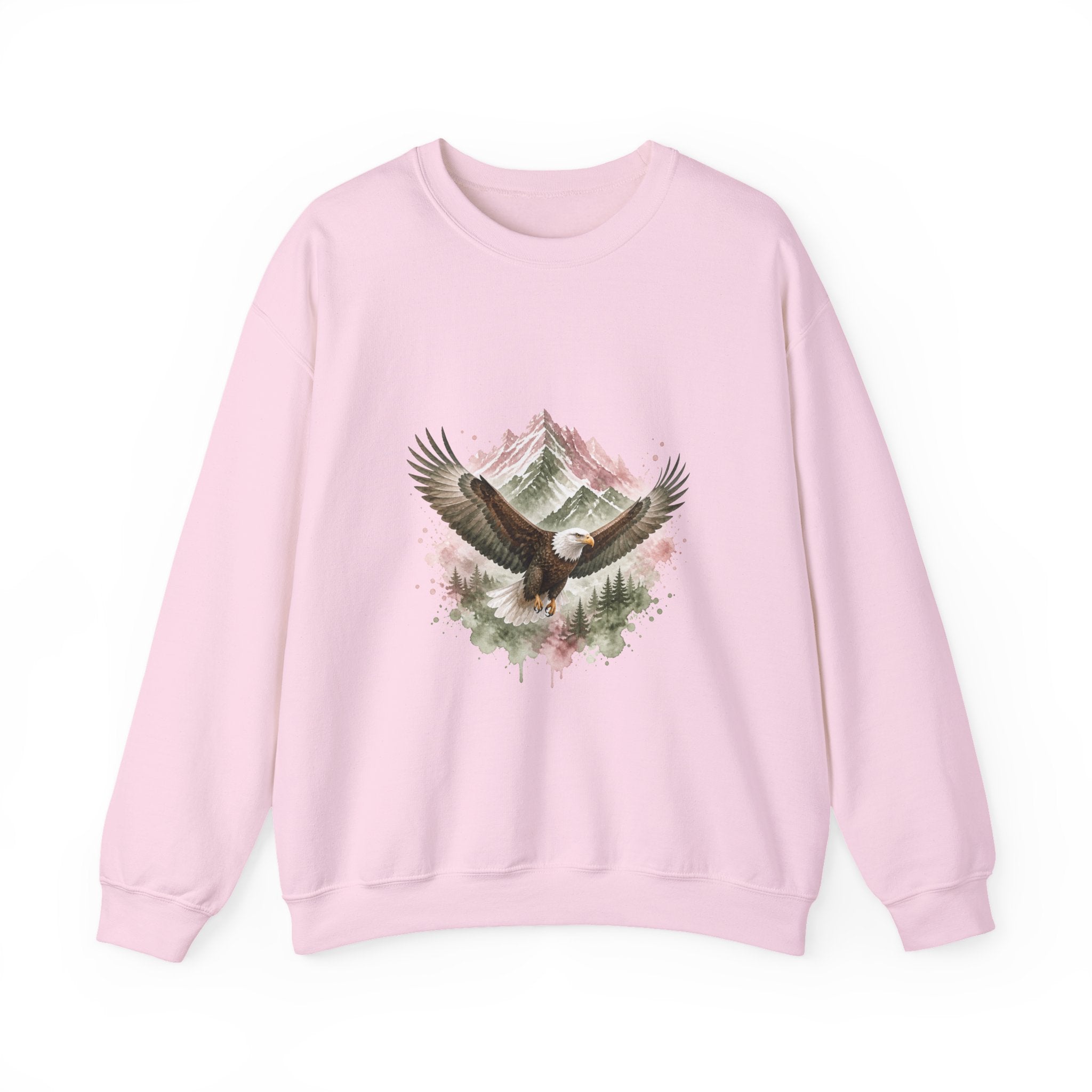 Matching Couple Sweatshirt - Eagle & Whale Matching Couple Comfort Colors Crew Watercolor Art His Hers Birthday Gift - Design A