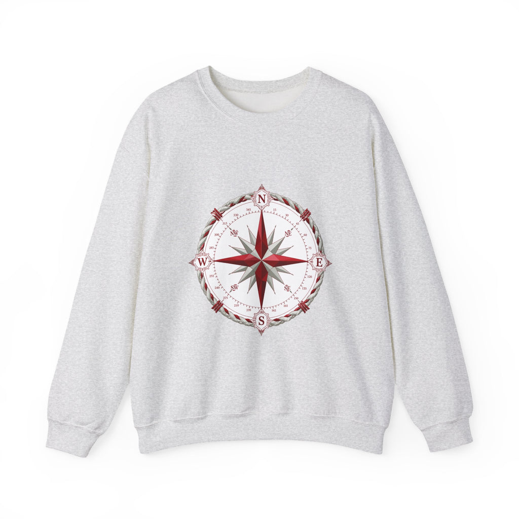 Matching Couple Sweatshirt - Compass North & South Matching Couple Crewneck Sweatshirt Geometric Art His Hers Couple Gift - Design A