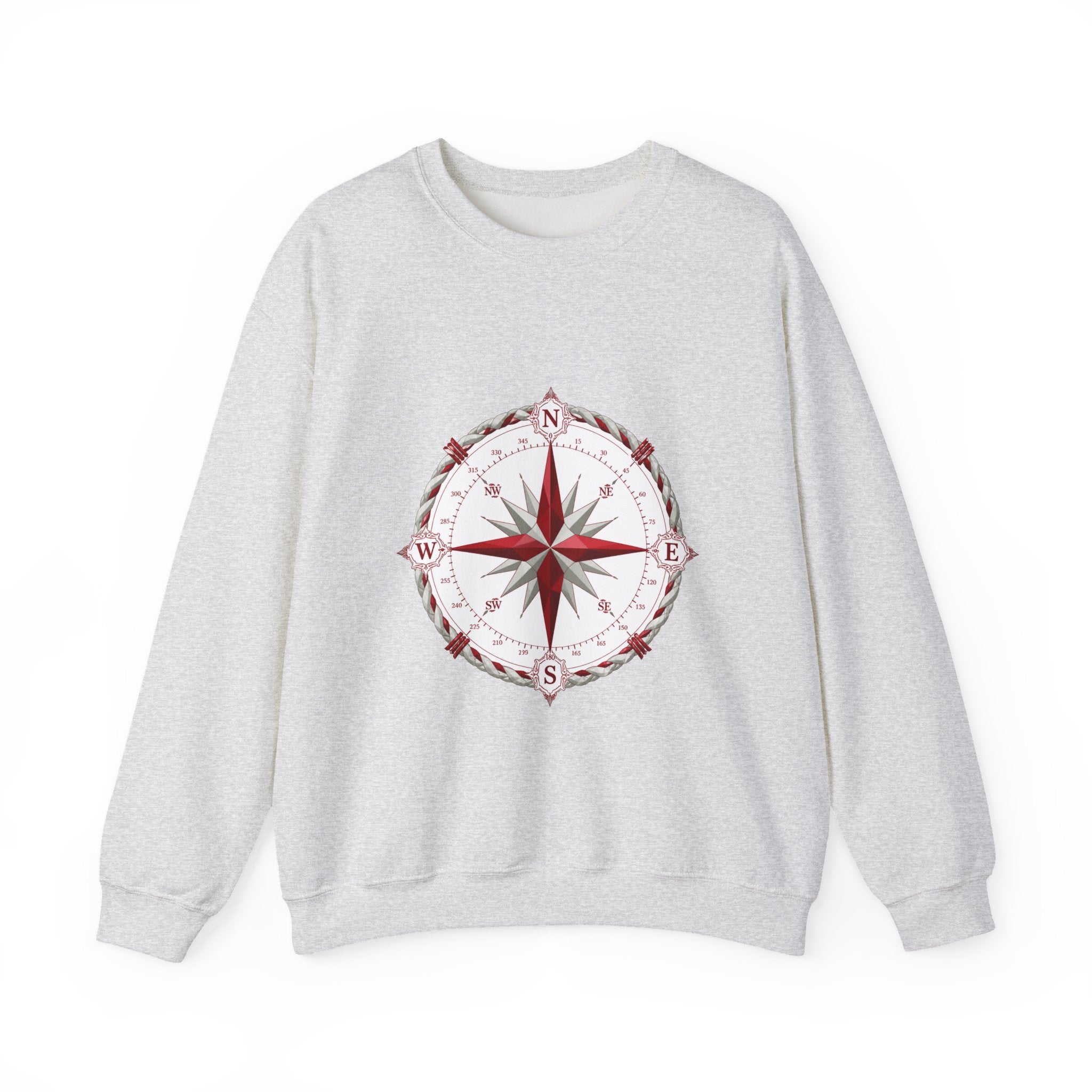 Matching Couple Sweatshirt - Compass North & South Matching Couple Crewneck Sweatshirt Geometric Art His Hers Couple Gift - Design A