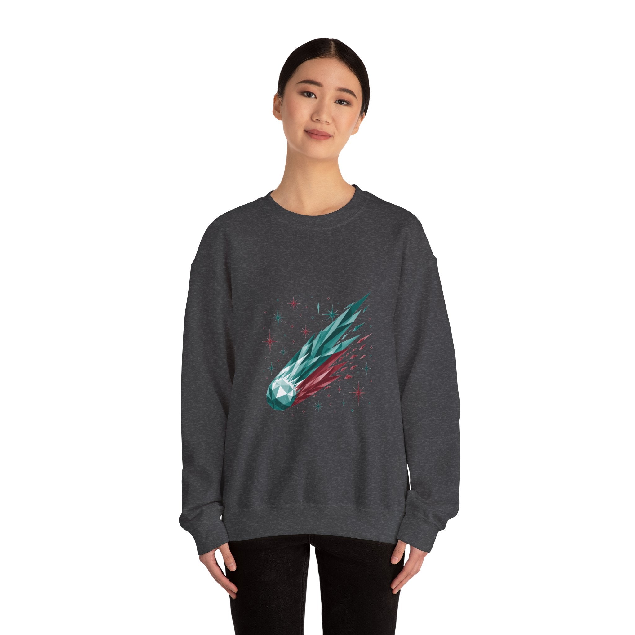 Matching Couple Sweatshirt - Comet & Asteroid Matching Couple Comfort Colors Crew Geometric Art His Hers Love Gift - Design A