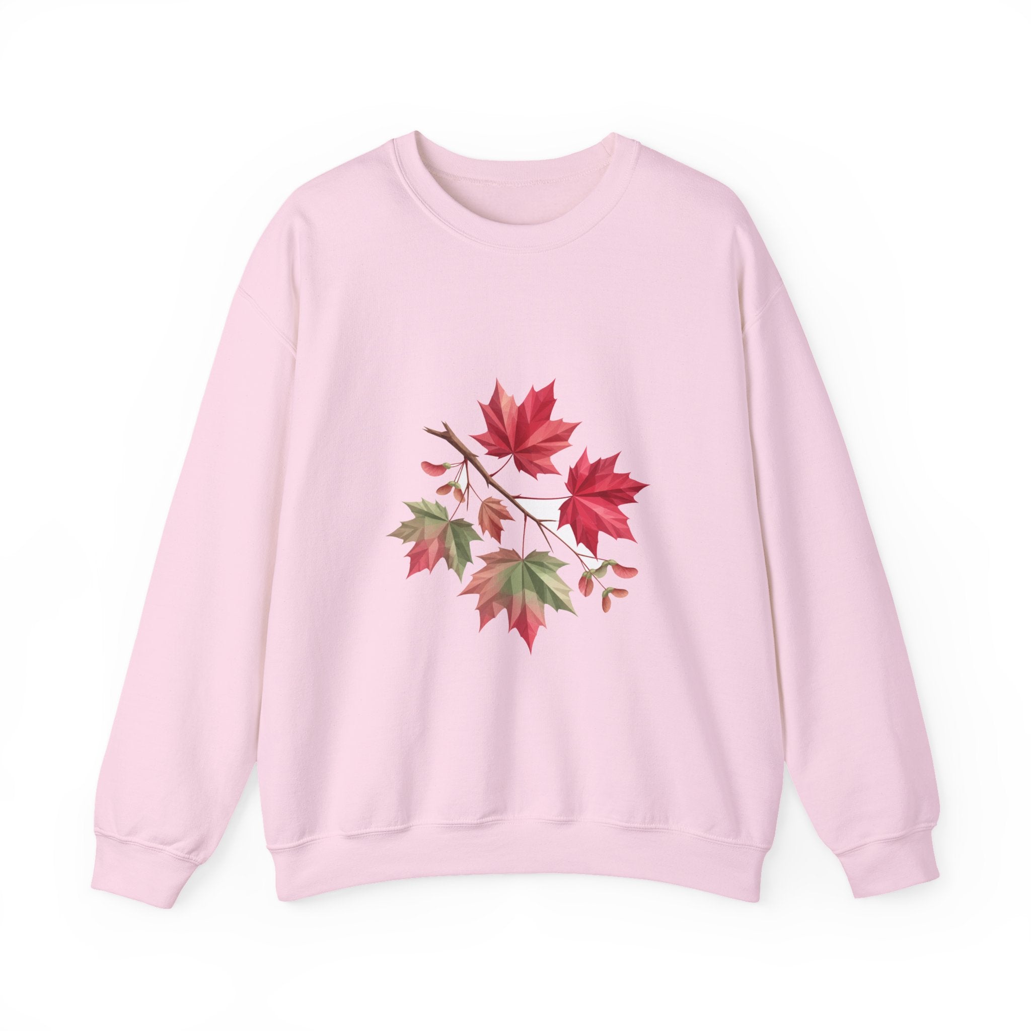 Matching Couple Sweatshirt - Cherry Blossom & Maple Leaf Matching Couple Premium Fleece Sweatshirt Geometric Art His Hers Love Gift - Design B