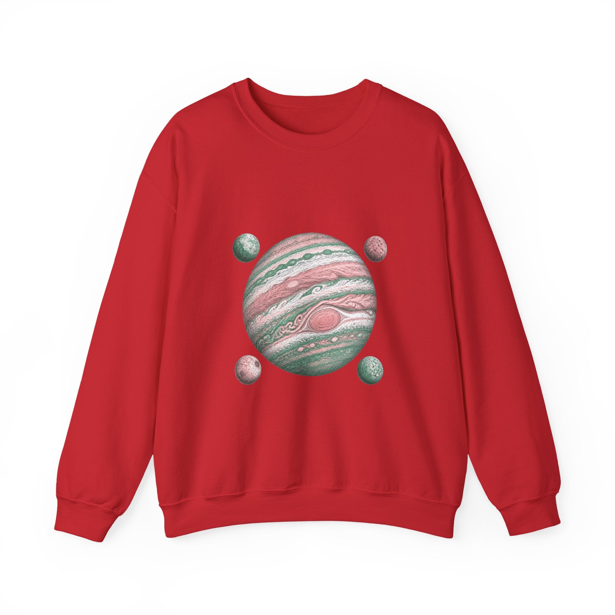 Matching Couple Sweatshirt - Saturn & Jupiter Matching Couple Premium Fleece Sweatshirt Hand-Drawn Art His Hers Anniversary Gift - Design B