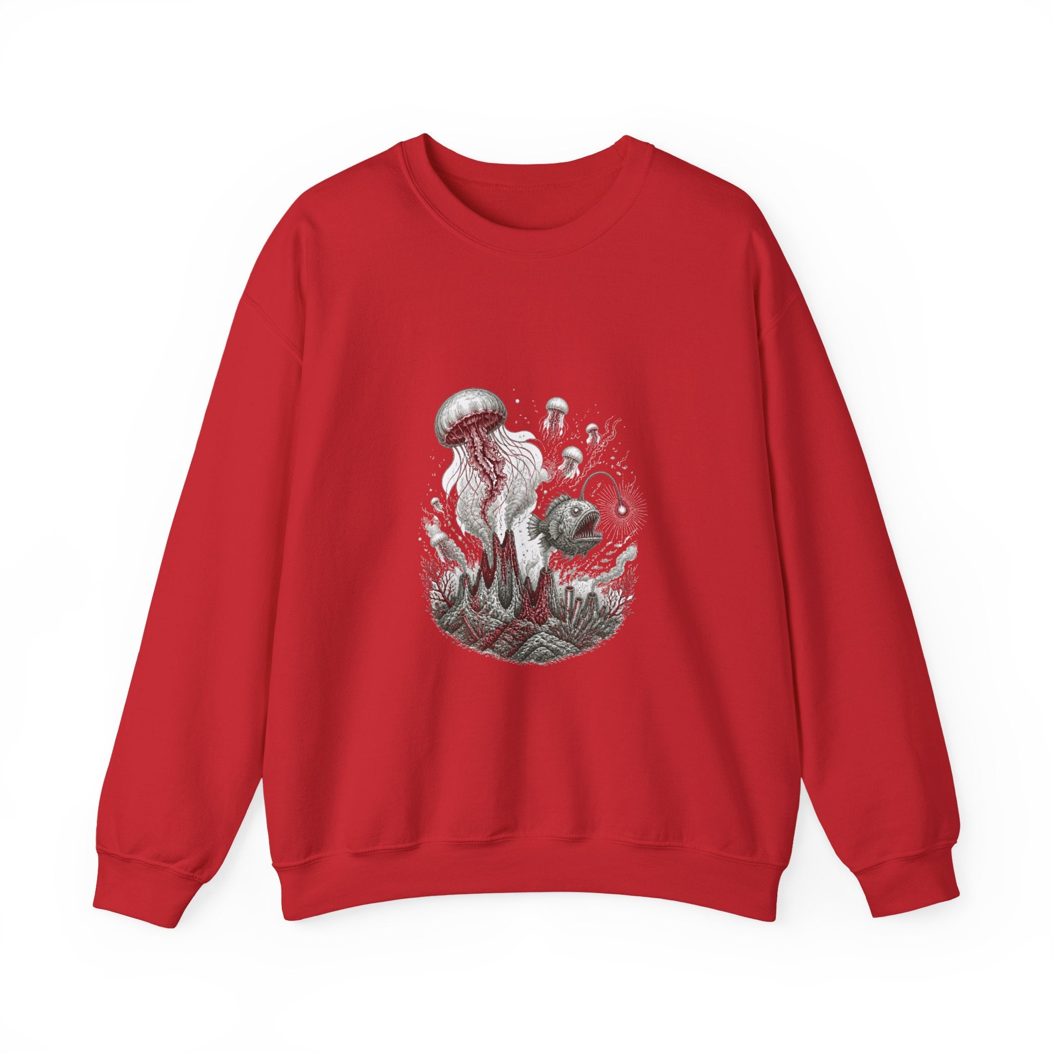 Matching Couple Sweatshirt - Coral Reef & Deep Sea Matching Couple Comfort Colors Crew Hand-Drawn Art His Hers Anniversary Gift - Design B