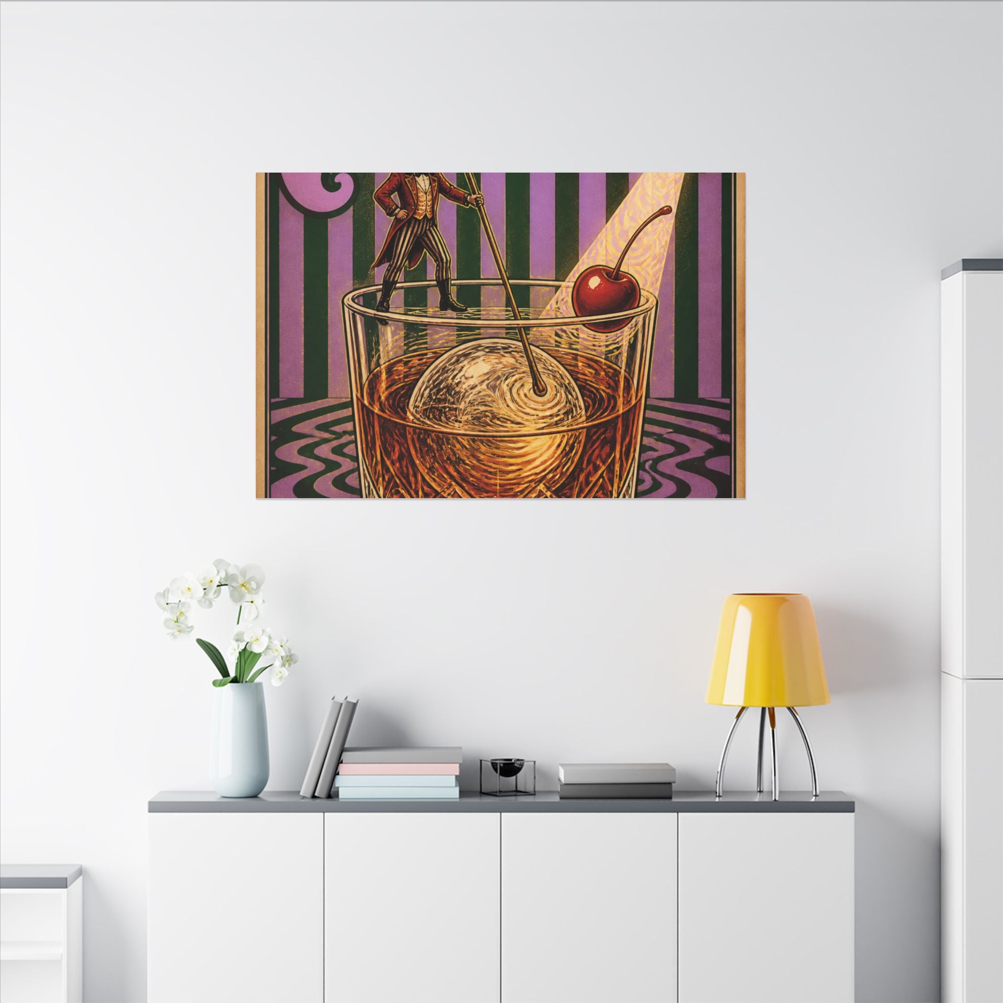 Old Fashioned Ringmaster Wall Art Canvas 24×36 Psychedelic Dining Room Decor Maximalist Print