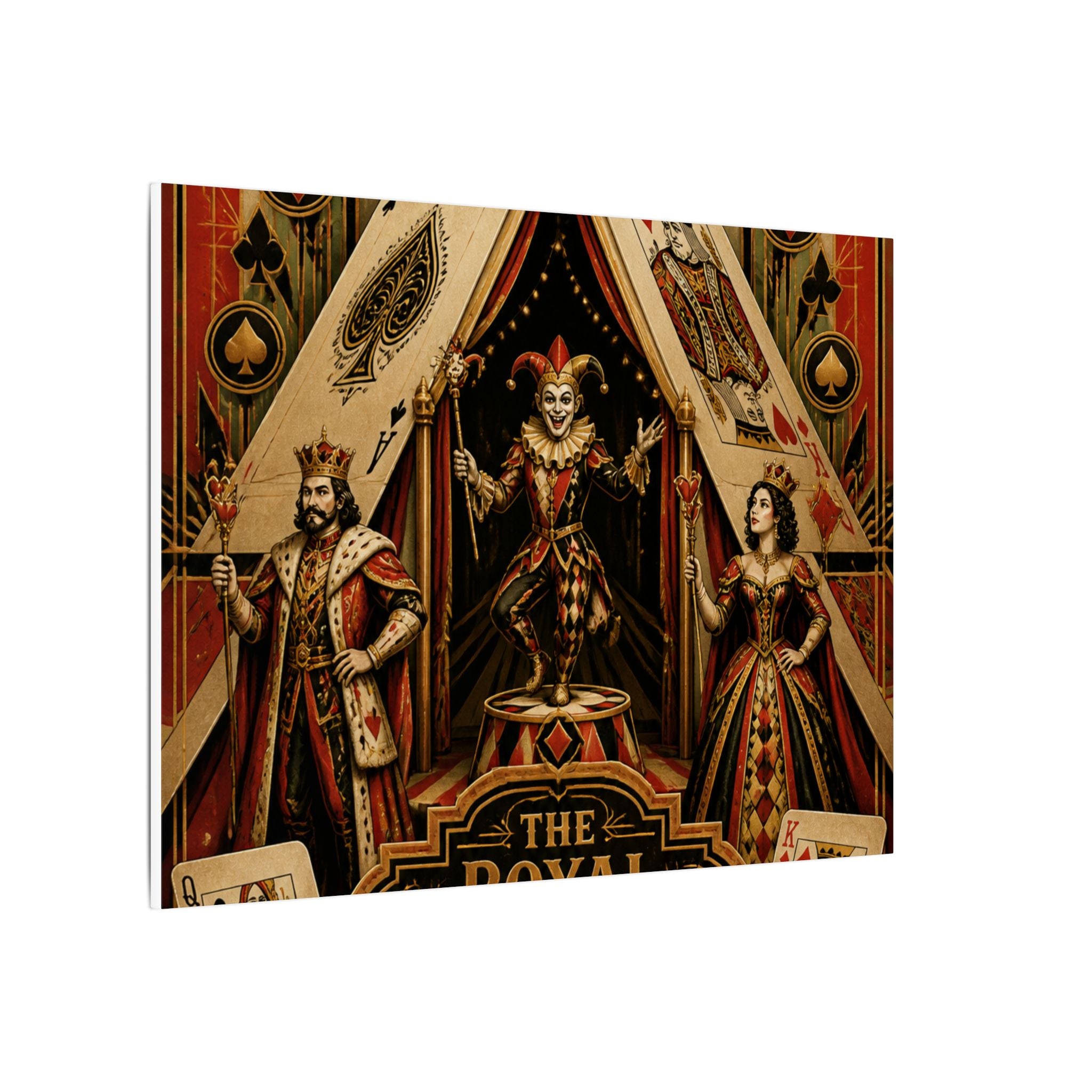 Playing Cards Tent Wall Art Canvas 16×20 Art Deco Entryway Decor Maximalist Print