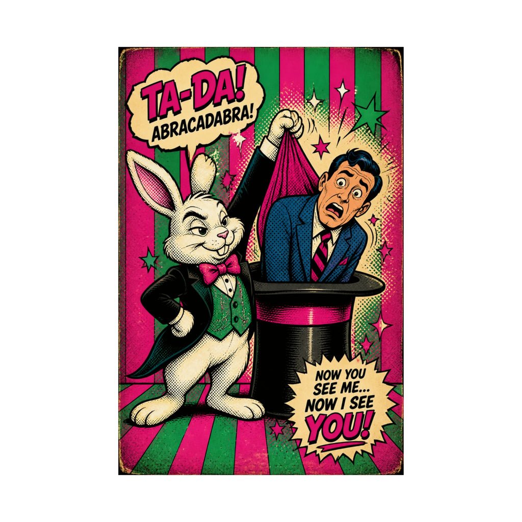 Magic Hat Rabbit Wall Art Poster 24×36 Pop Art Restaurant Decor Maximalist Print