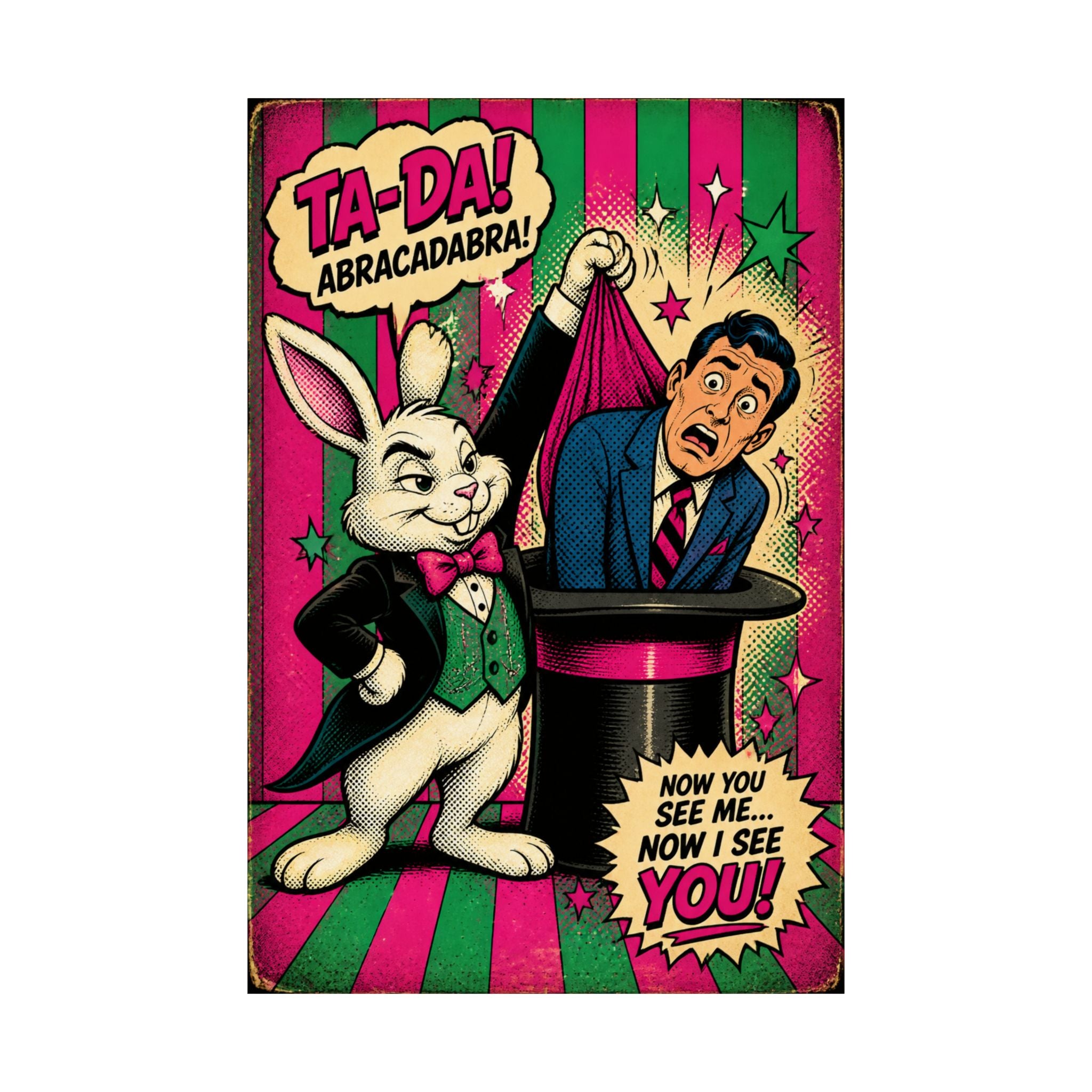Magic Hat Rabbit Wall Art Poster 24×36 Pop Art Restaurant Decor Maximalist Print