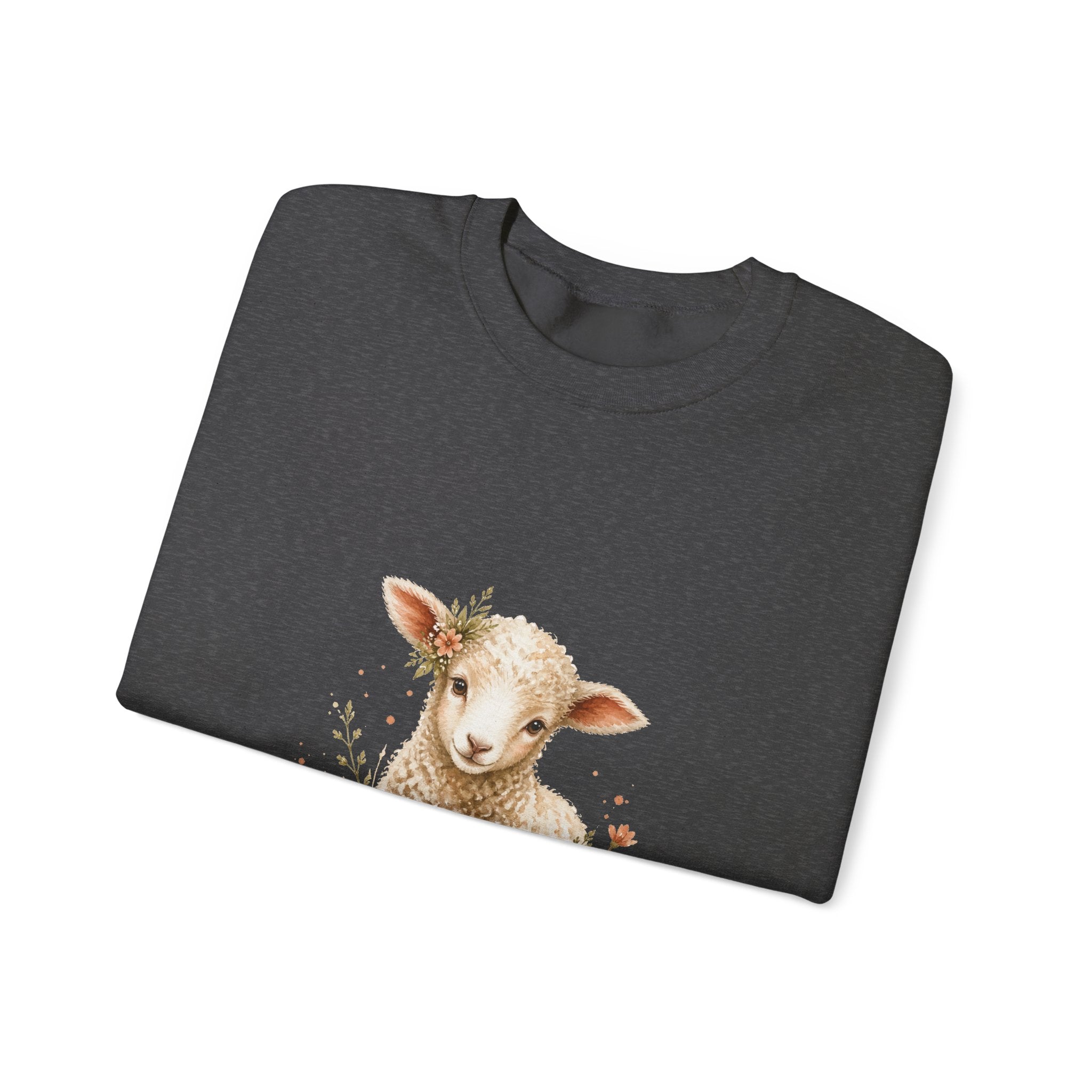 Matching Couple Sweatshirt - Lion & Lamb Matching Couple Comfort Colors Crew Watercolor Art His Hers Birthday Gift - Design B