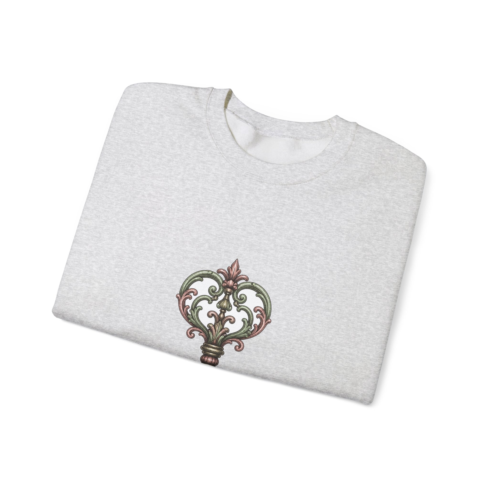 Matching Couple Sweatshirt - Key & Lock Matching Couple Crewneck Sweatshirt Hand-Drawn Art His Hers Best Friend Gift - Design A