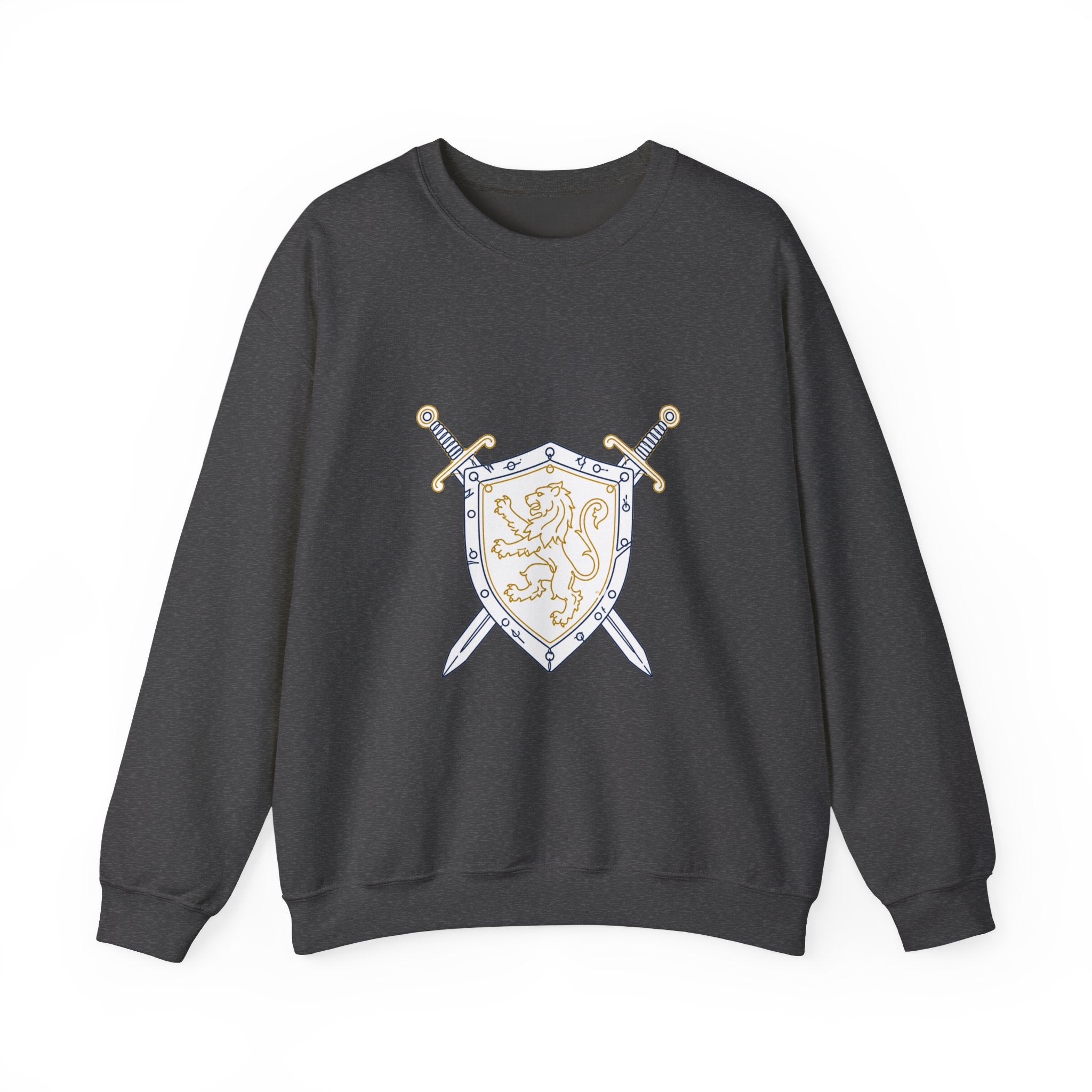 Matching Couple Sweatshirt - Crown & Shield Matching Couple Crewneck Sweatshirt Minimalist Art His Hers Valentine Gift - Design B