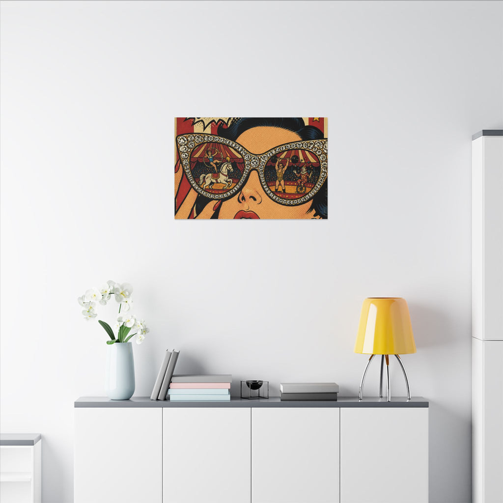 Sunglasses Circus Ring Wall Art Canvas 16×20 Pop Art Living Room Decor Maximalist Print