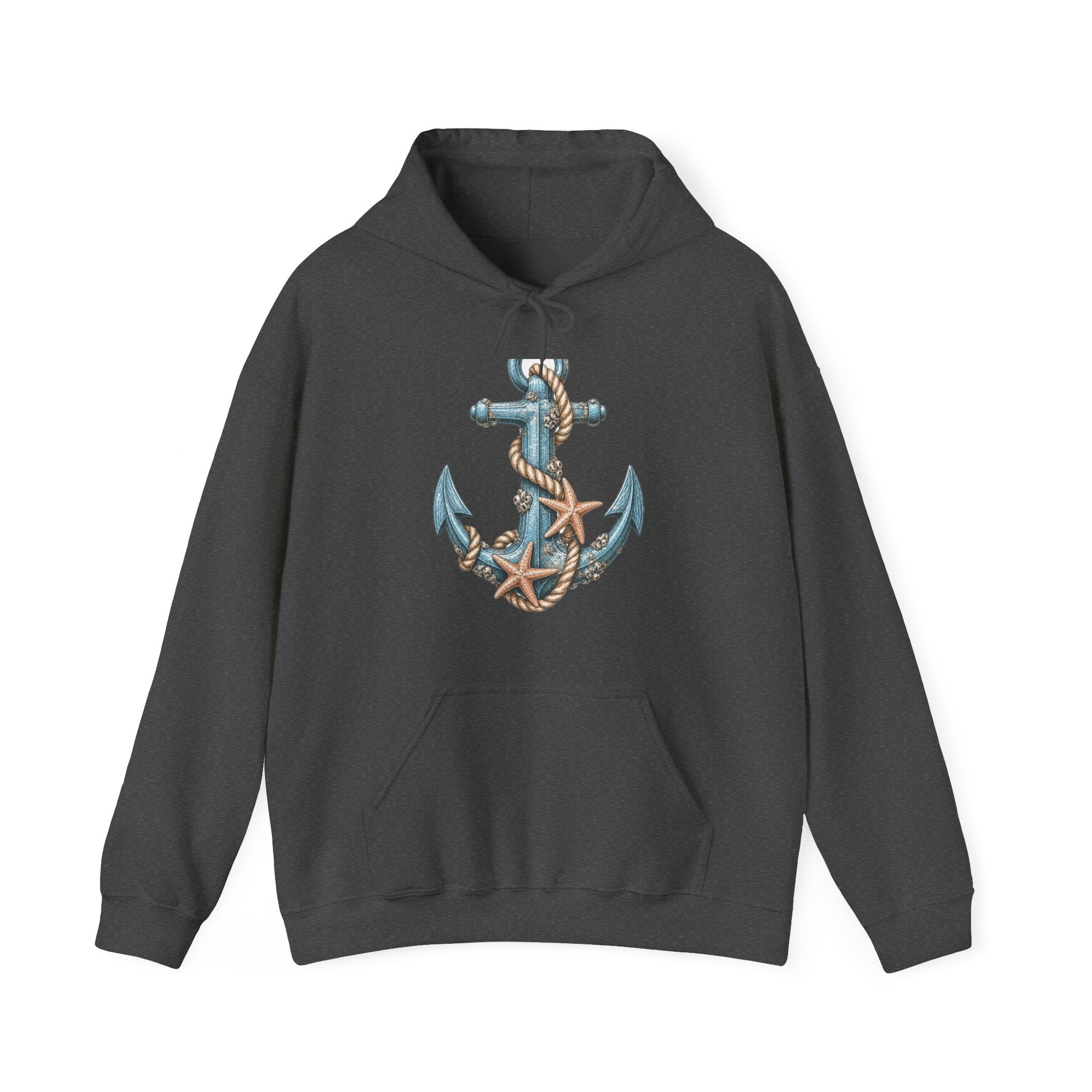 Matching Couple Sweatshirt - Anchor & Sail Matching Couple Hooded Sweatshirt Vintage Art His Hers Wedding Gift - Design A