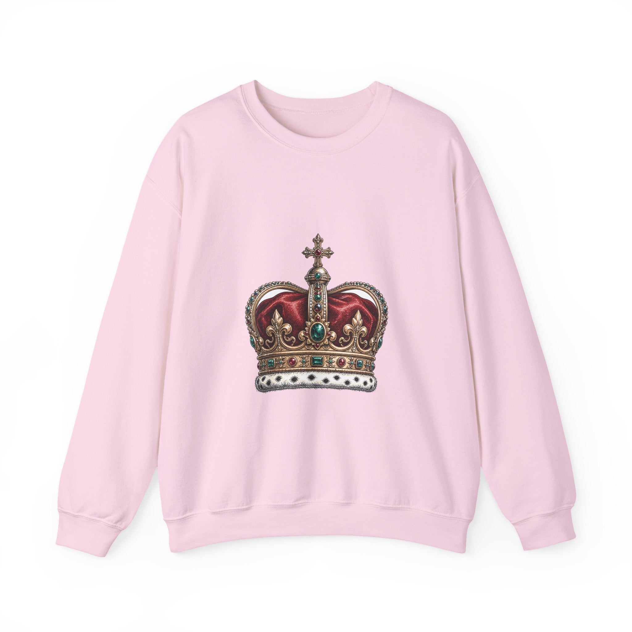 Matching Couple Sweatshirt - Crown & Shield Matching Couple Crewneck Sweatshirt Hand-Drawn Art His Hers Best Friend Gift - Design A