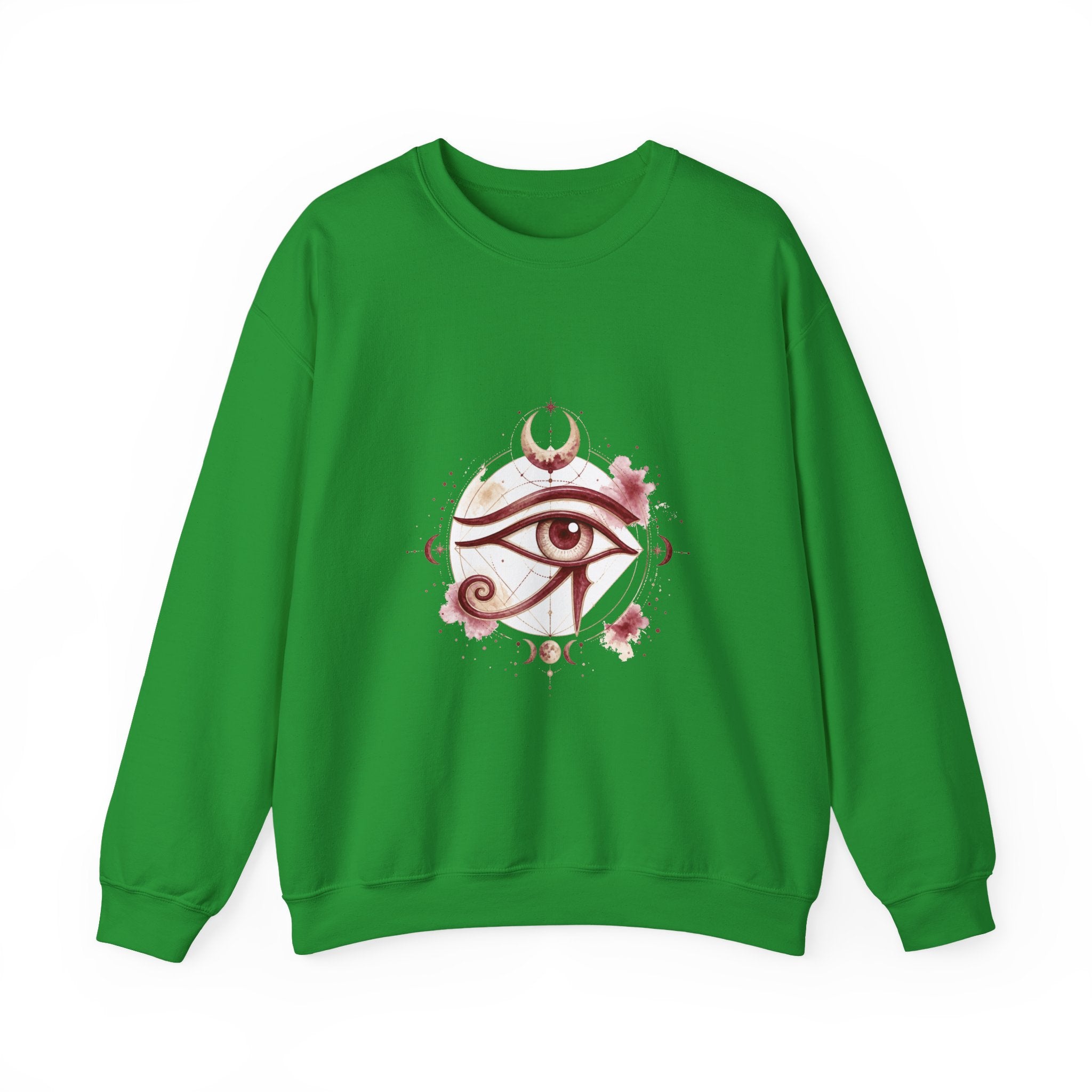Matching Couple Sweatshirt - Eye of Ra & Horus Matching Couple Crewneck Sweatshirt Watercolor Art His Hers Engagement Gift - Design B