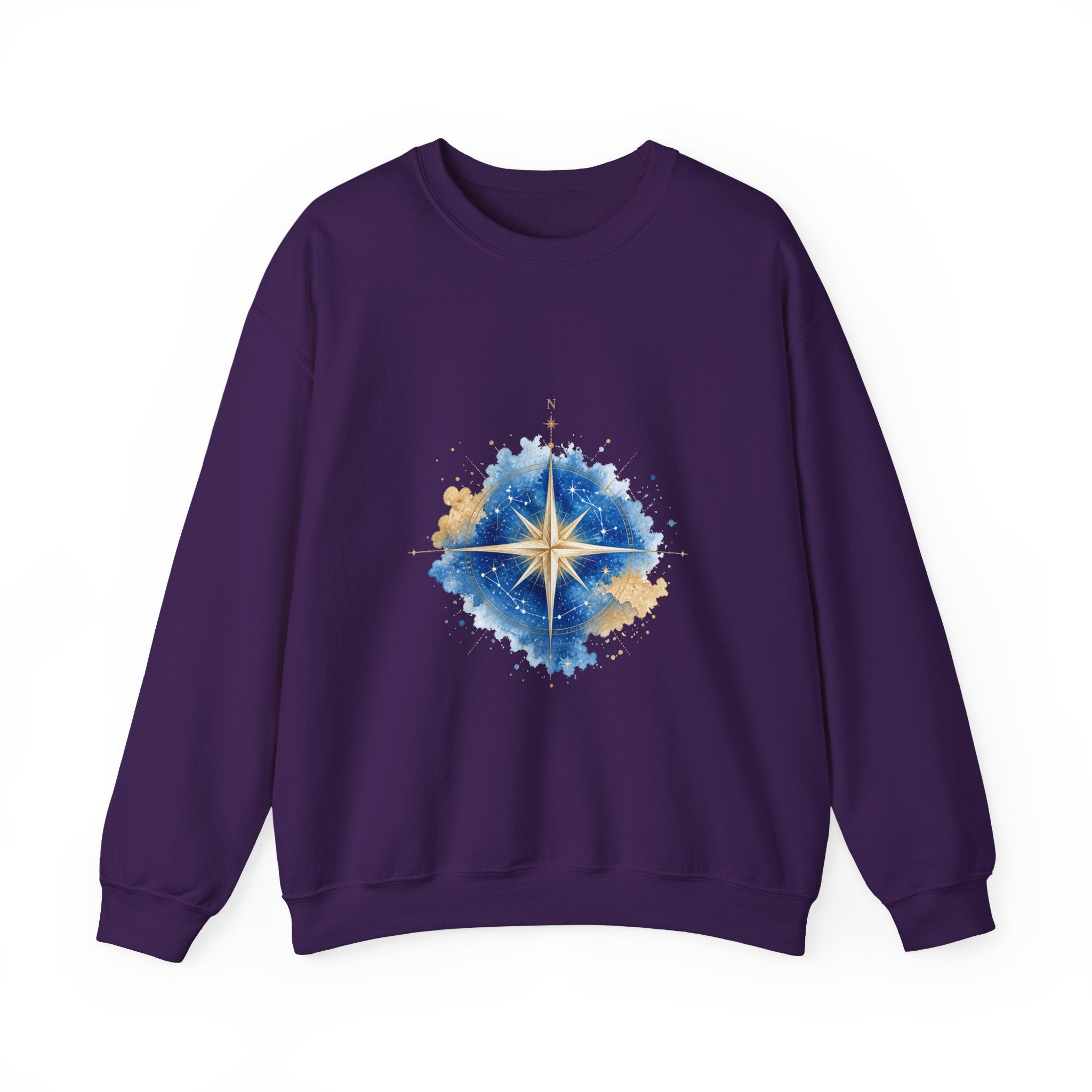 Matching Couple Sweatshirt - Shooting Star & North Star Matching Couple Premium Fleece Sweatshirt Watercolor Art His Hers Birthday Gift - Design B