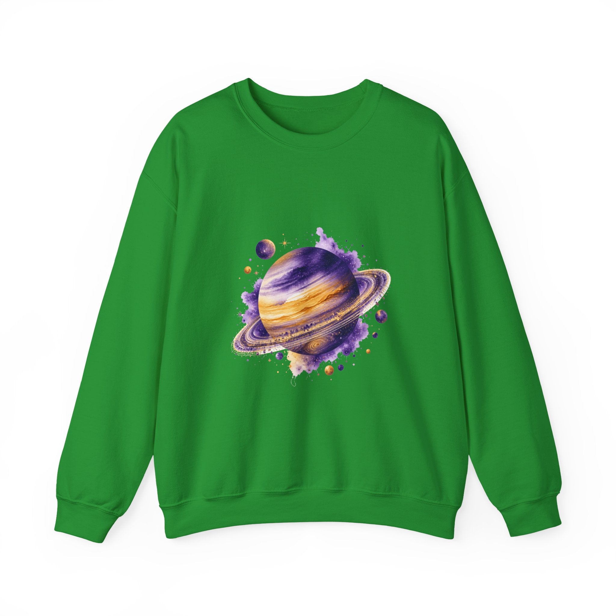 Matching Couple Sweatshirt - Astronaut & Planet Matching Couple Comfort Colors Crew Watercolor Art His Hers Birthday Gift - Design B