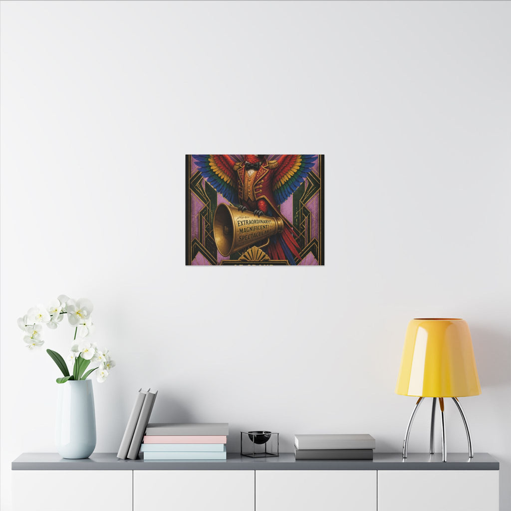Parrot Ringmaster Wall Art Canvas 16×20 Art Deco Entryway Decor Maximalist Print