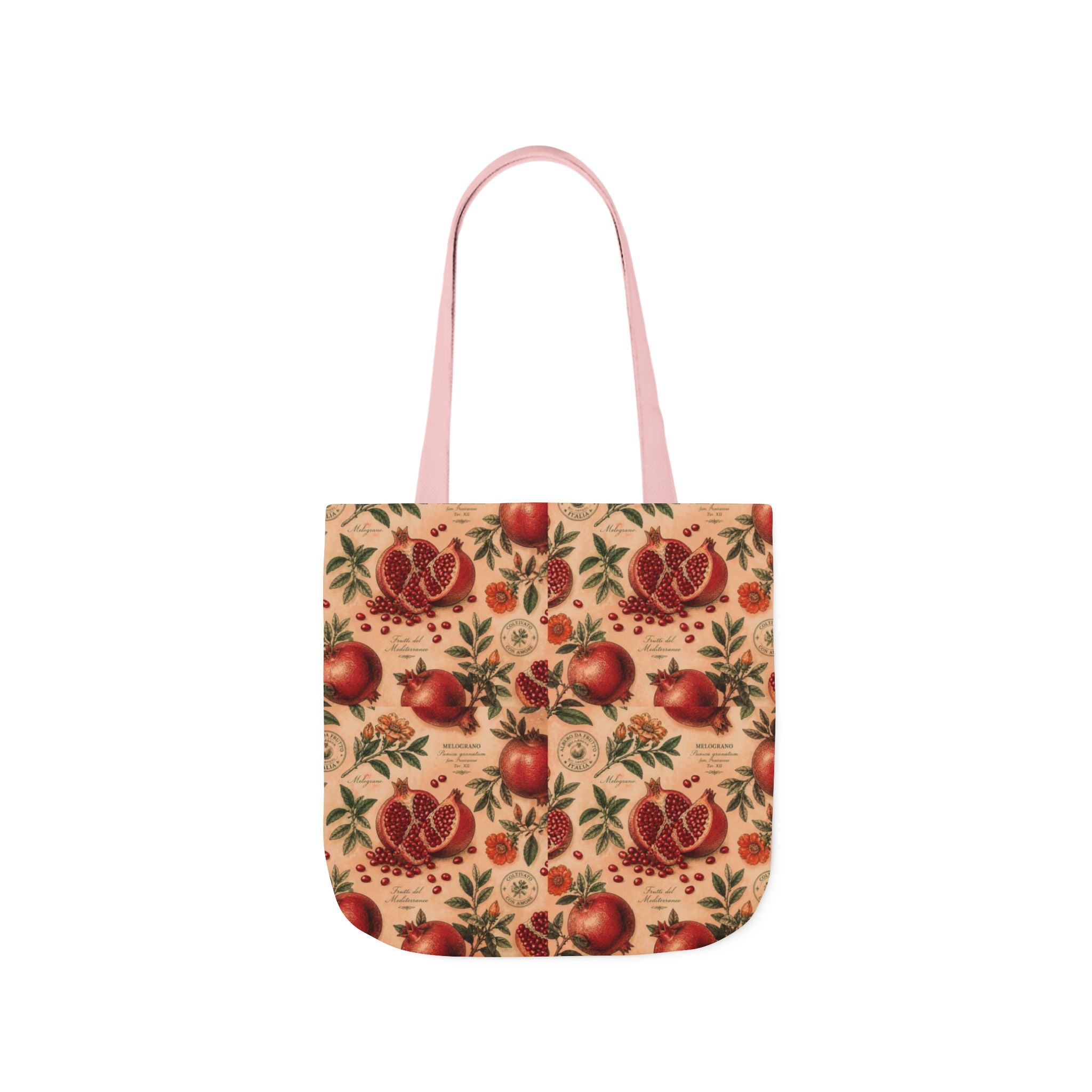 Split Pomegranates Canvas Tote Bag Mediterranean Kitchen Botanical Design Italian Cottagecore Gift
