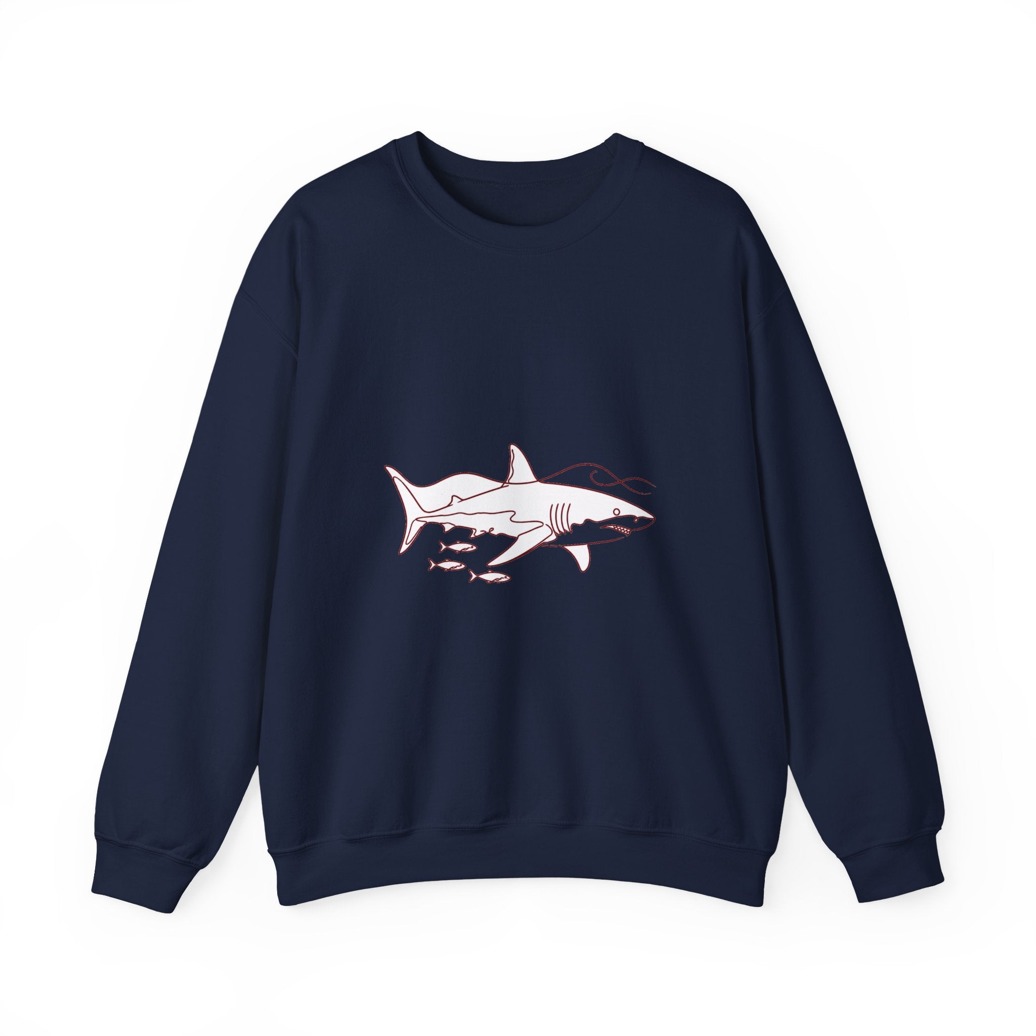 Matching Couple Sweatshirt - Shark & Dolphin Matching Couple Comfort Colors Crew Minimalist Art His Hers Christmas Gift - Design A