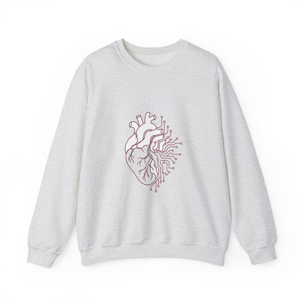 Matching Couple Sweatshirt - Robot & Heart Matching Couple Comfort Colors Crew Minimalist Art His Hers Christmas Gift - Design B