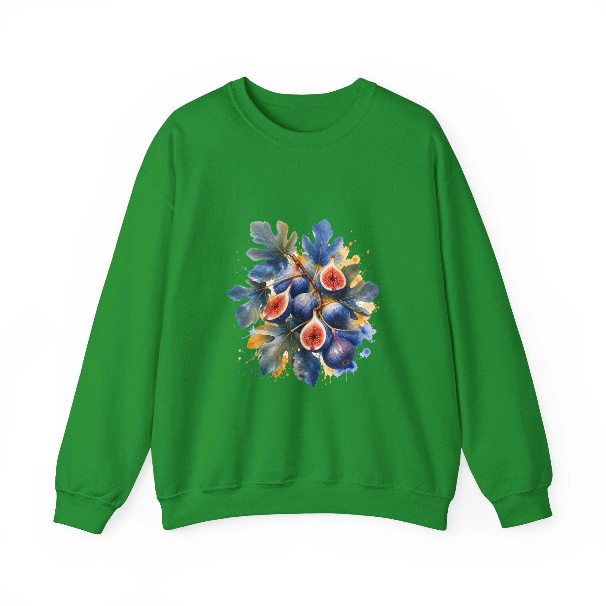 Matching Couple Sweatshirt - Olive Branch & Fig Matching Couple Premium Fleece Sweatshirt Watercolor Art His Hers Birthday Gift - Design B