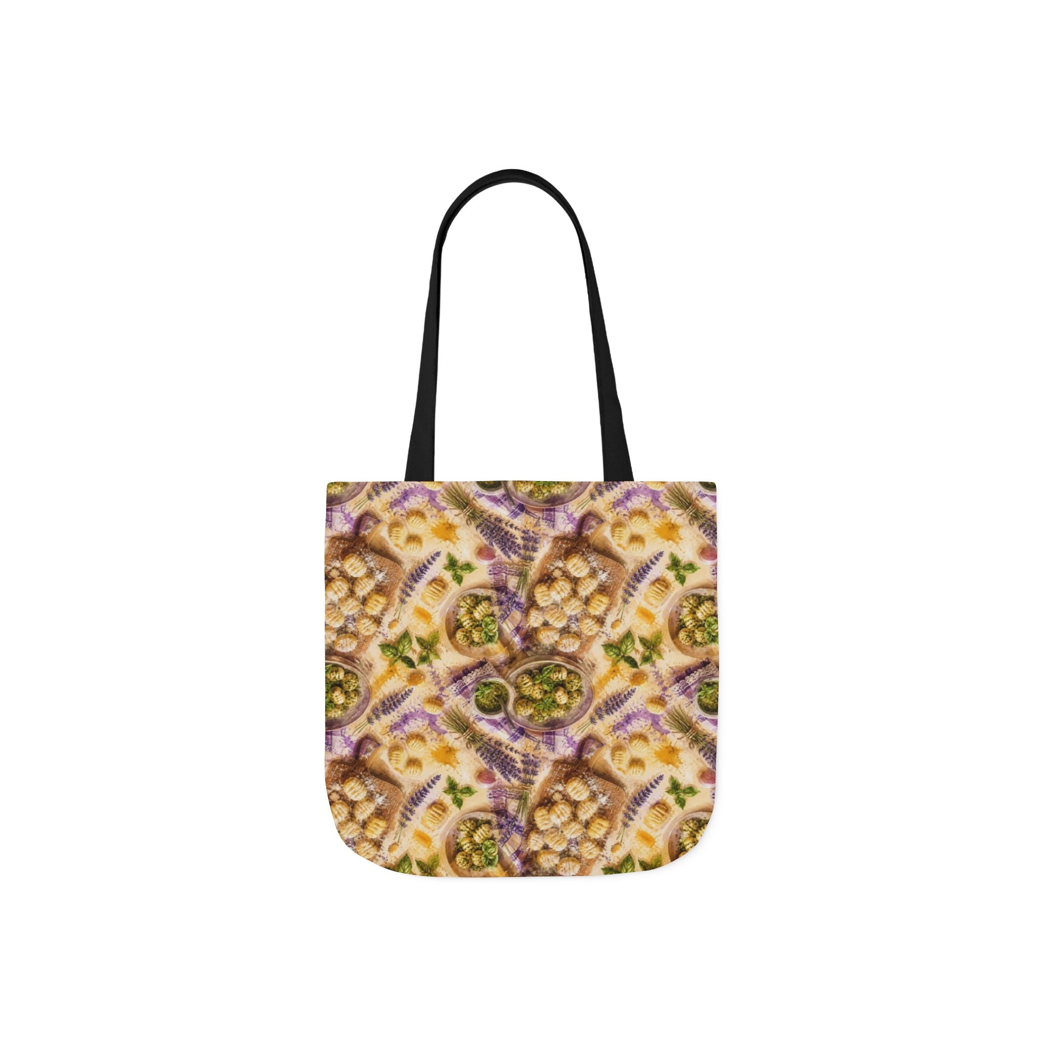 Potato Gnocchi Canvas Tote Bag Mediterranean Kitchen Watercolor Splash Design Italian Cottagecore Gift
