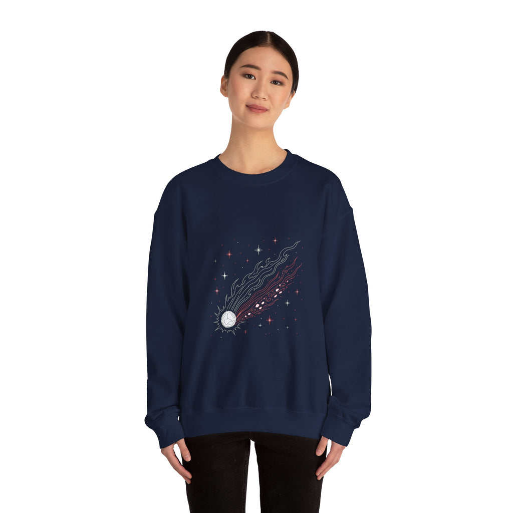 Matching Couple Sweatshirt - Comet & Asteroid Matching Couple Premium Fleece Sweatshirt Minimalist Art His Hers Christmas Gift - Design A