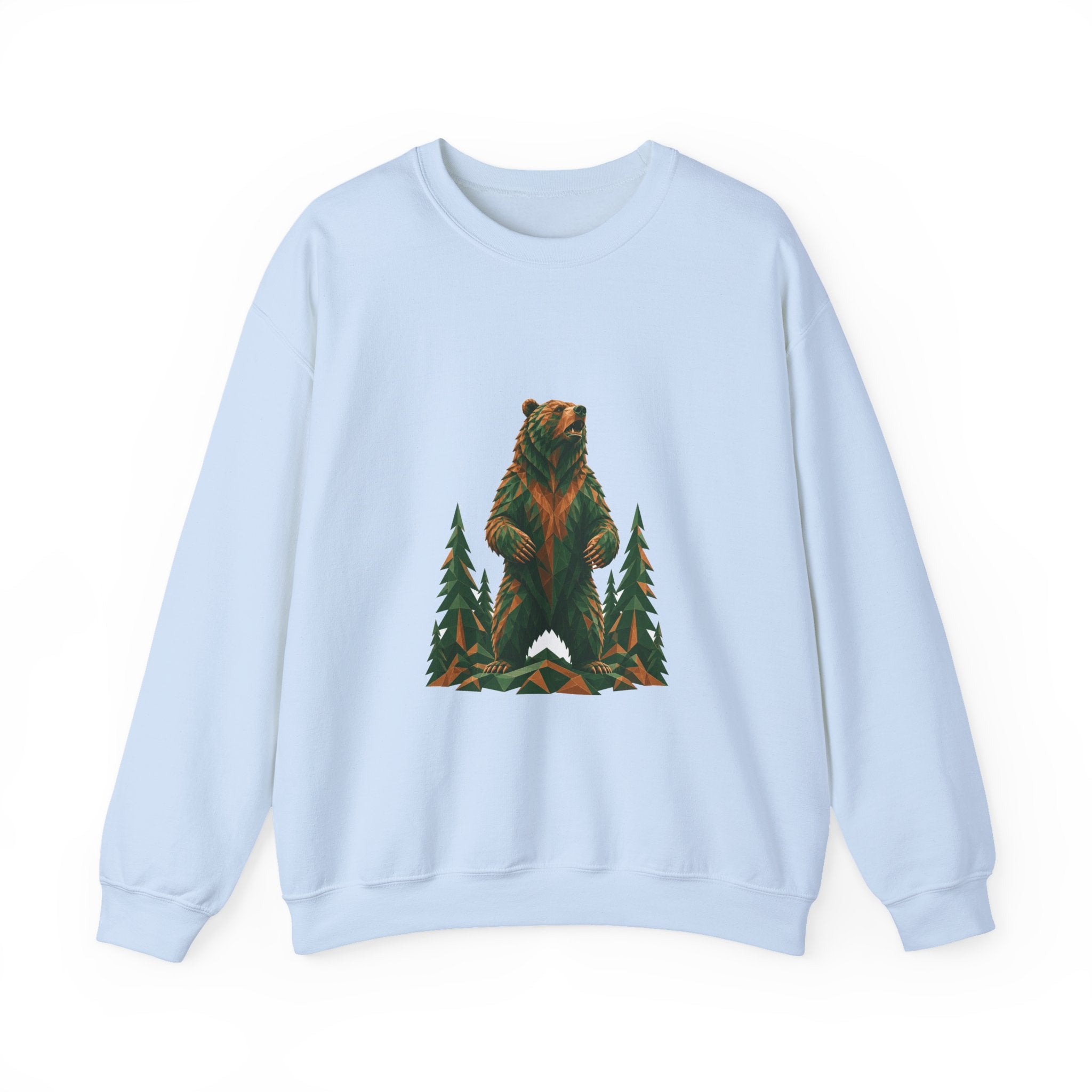 Matching Couple Sweatshirt - Bear & Deer Matching Couple Crewneck Sweatshirt Geometric Art His Hers Couple Gift - Design A
