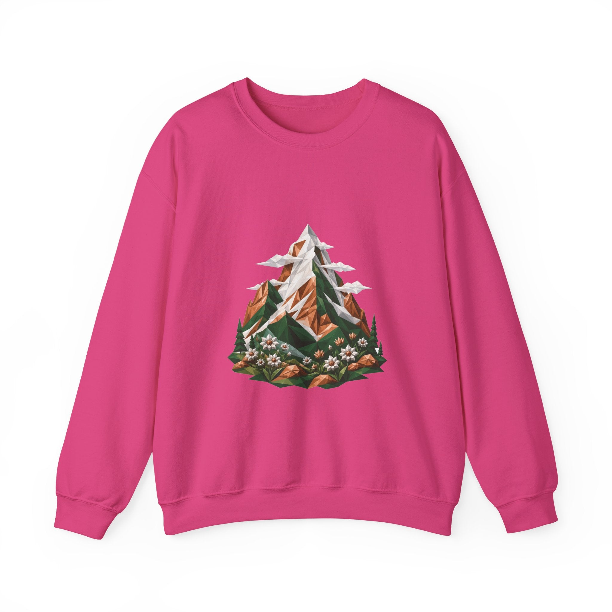 Matching Couple Sweatshirt - Mountain & Ocean Matching Couple Premium Fleece Sweatshirt Geometric Art His Hers Love Gift - Design A