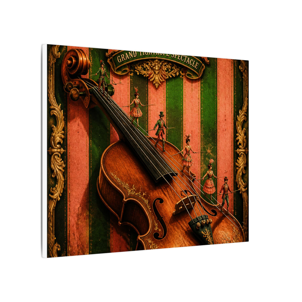 Violin Tightrope Bridge Wall Art Canvas 24×36 Baroque Studio Decor Maximalist Print