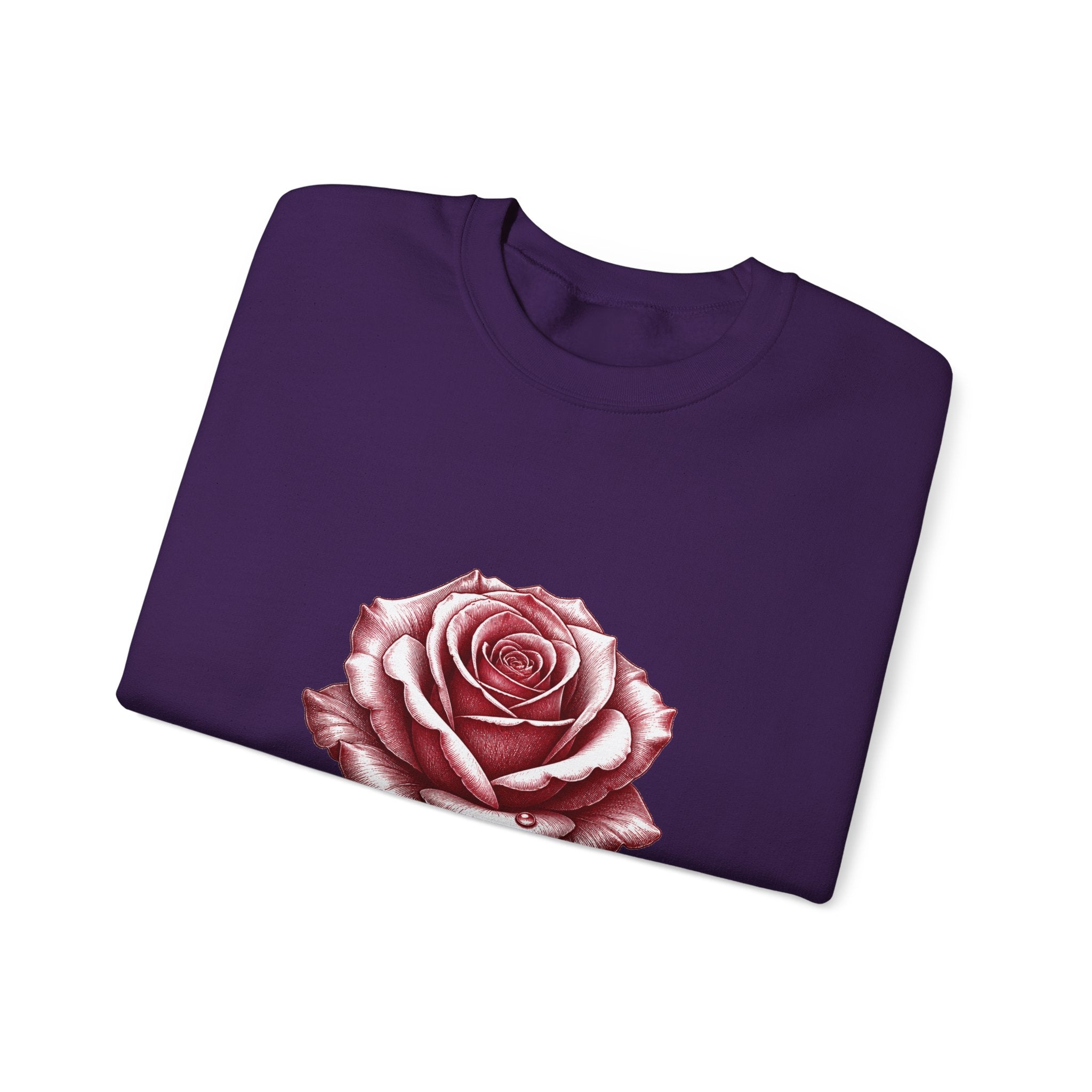 Matching Couple Sweatshirt - Rose & Thorn Matching Couple Crewneck Sweatshirt Hand-Drawn Art His Hers Best Friend Gift - Design A