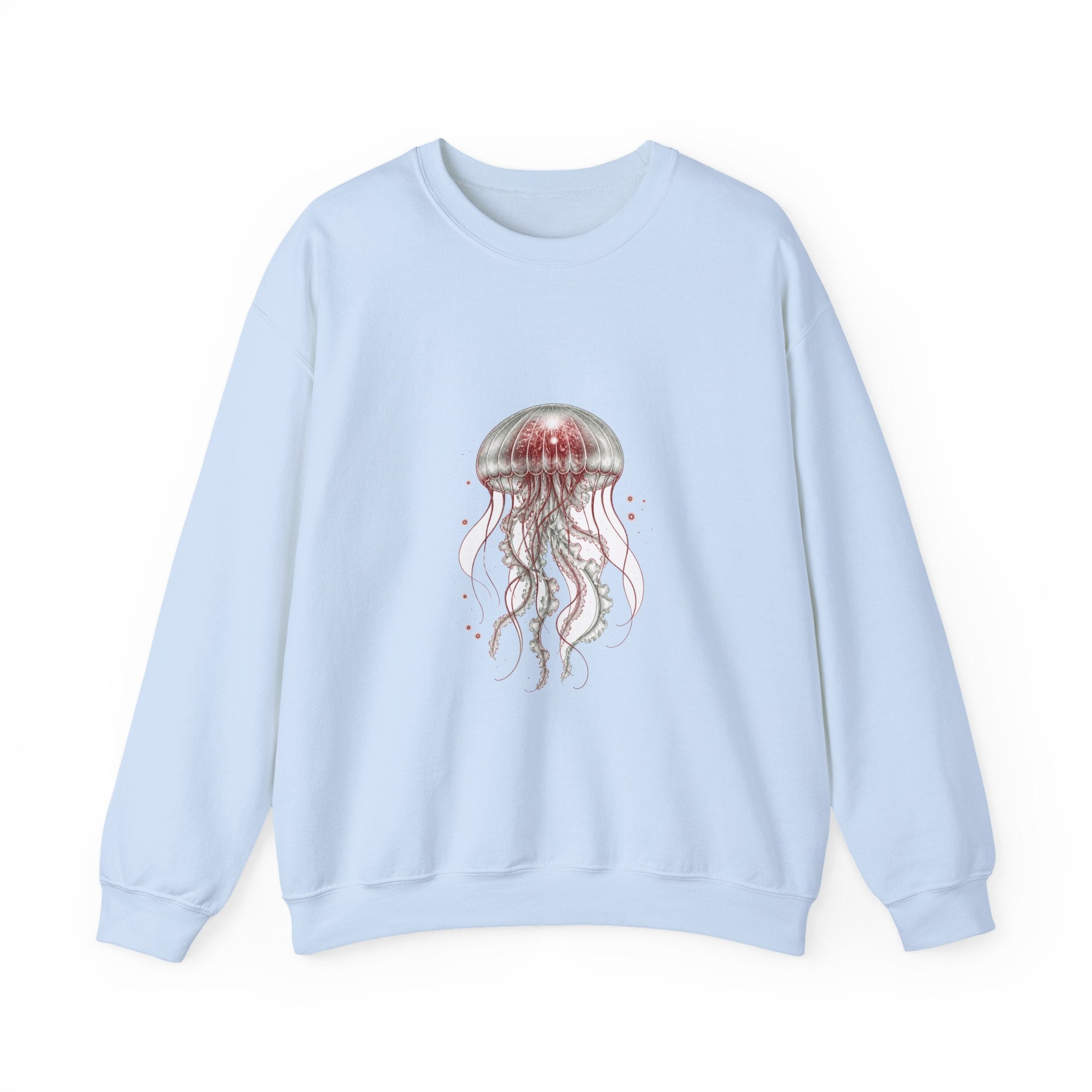 Matching Couple Sweatshirt - Octopus & Jellyfish Matching Couple Crewneck Sweatshirt Vintage Art His Hers Wedding Gift - Design B
