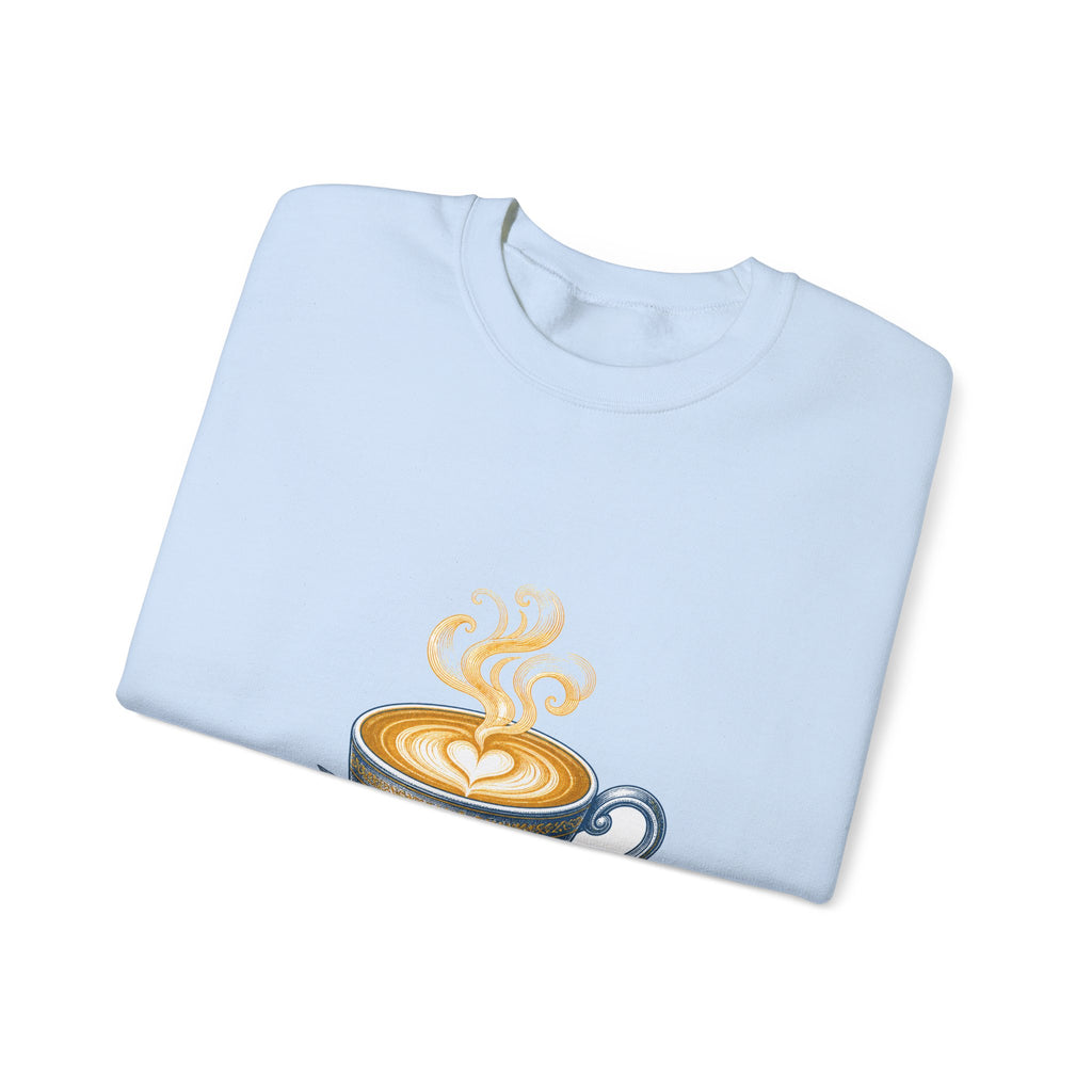 Matching Couple Sweatshirt - Coffee & Tea Matching Couple Crewneck Sweatshirt Vintage Art His Hers Wedding Gift - Design A