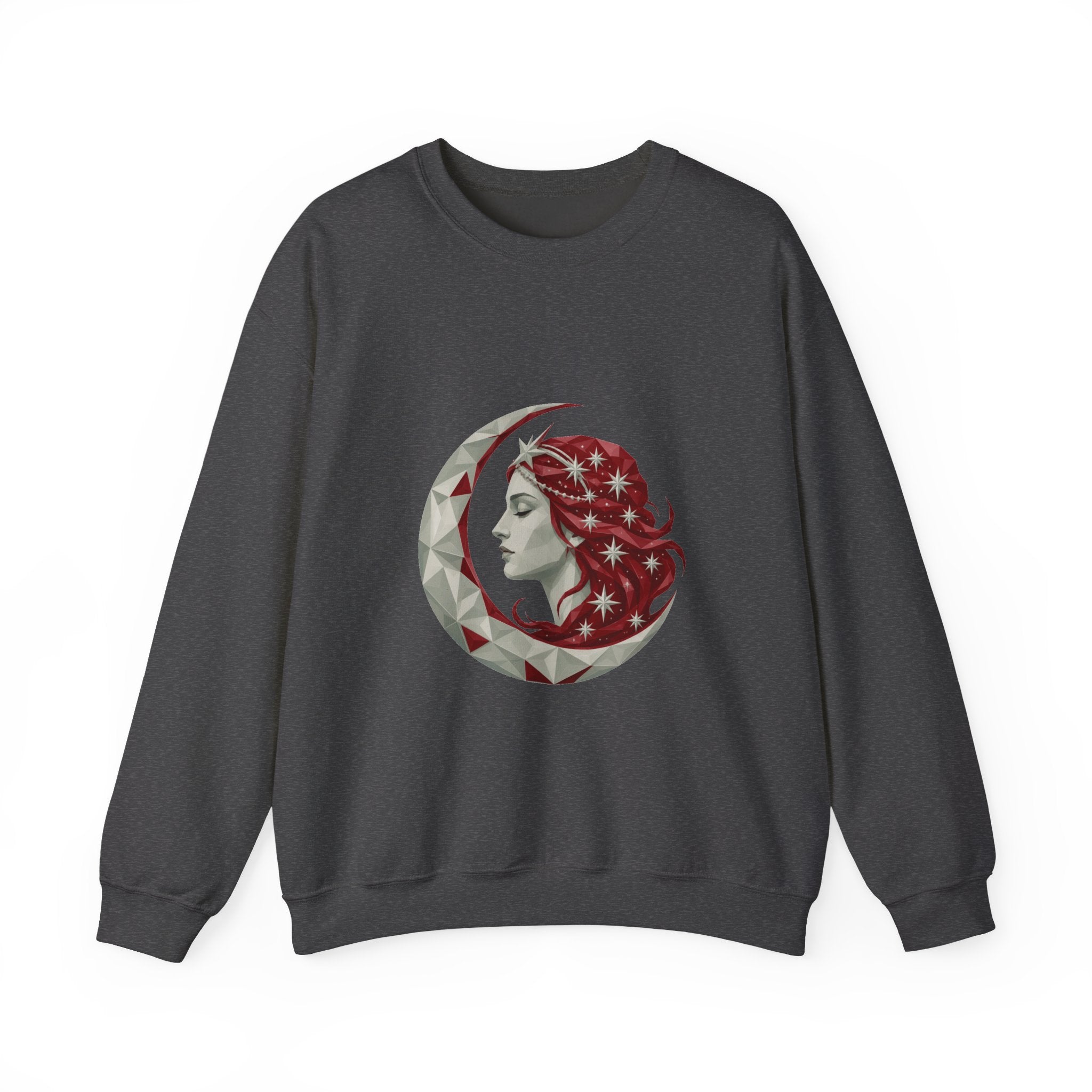 Matching Couple Sweatshirt - Helios & Selene Matching Couple Premium Fleece Sweatshirt Geometric Art His Hers Love Gift - Design B