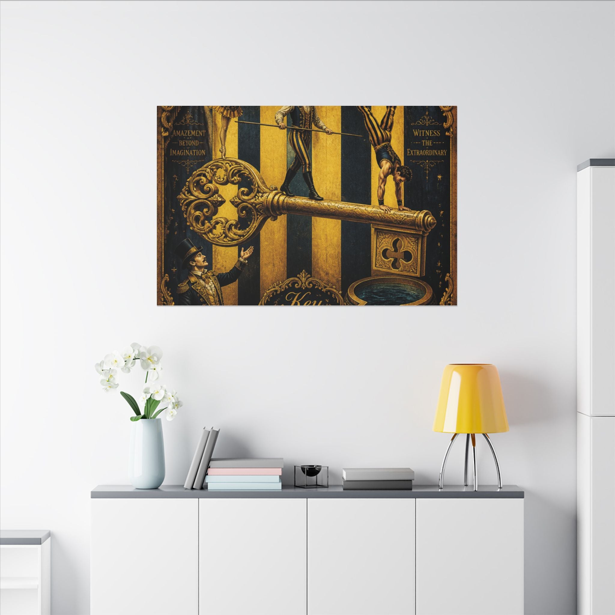 Giant Key Performance Wall Art Canvas 24×36 Baroque Studio Decor Maximalist Print