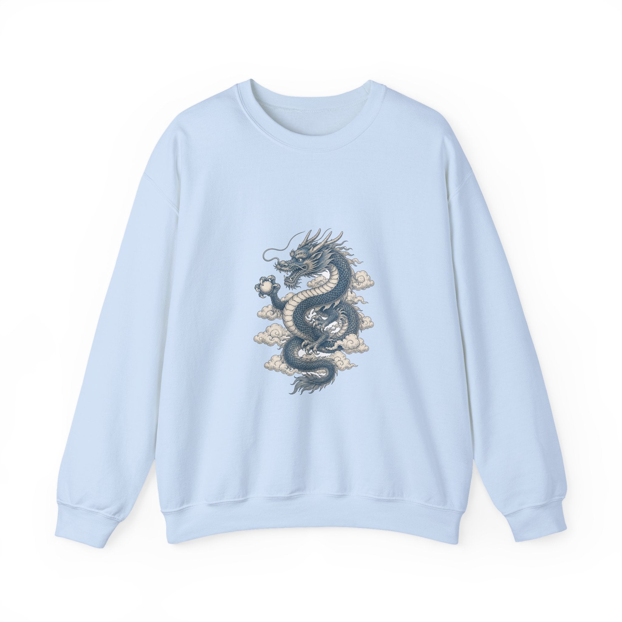 Matching Couple Sweatshirt - Dragon & Phoenix Matching Couple Crewneck Sweatshirt Vintage Art His Hers Wedding Gift - Design A