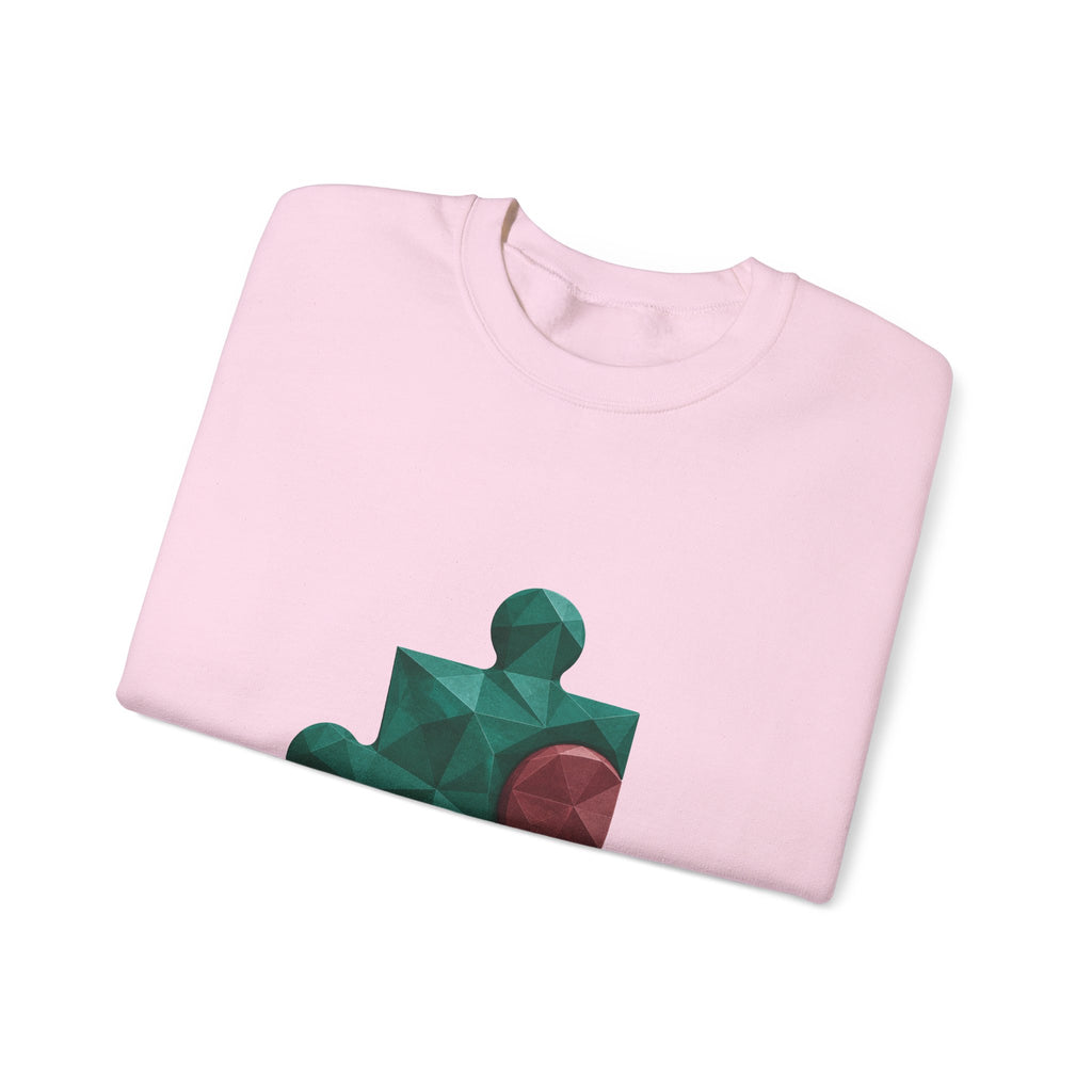 Matching Couple Sweatshirt - Puzzle Pieces Matching Couple Premium Fleece Sweatshirt Geometric Art His Hers Love Gift - Design A