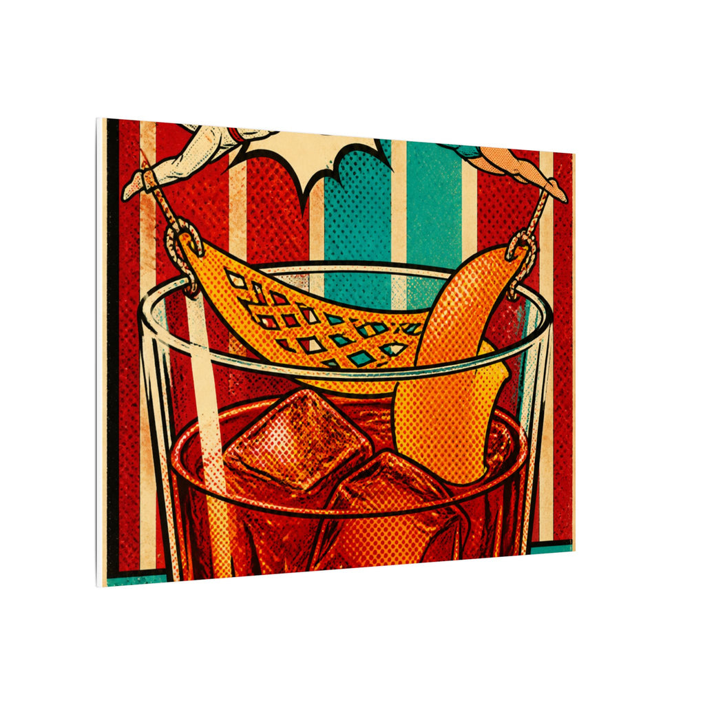 Negroni Trapeze Act Wall Art Canvas 24×36 Pop Art Restaurant Decor Maximalist Print
