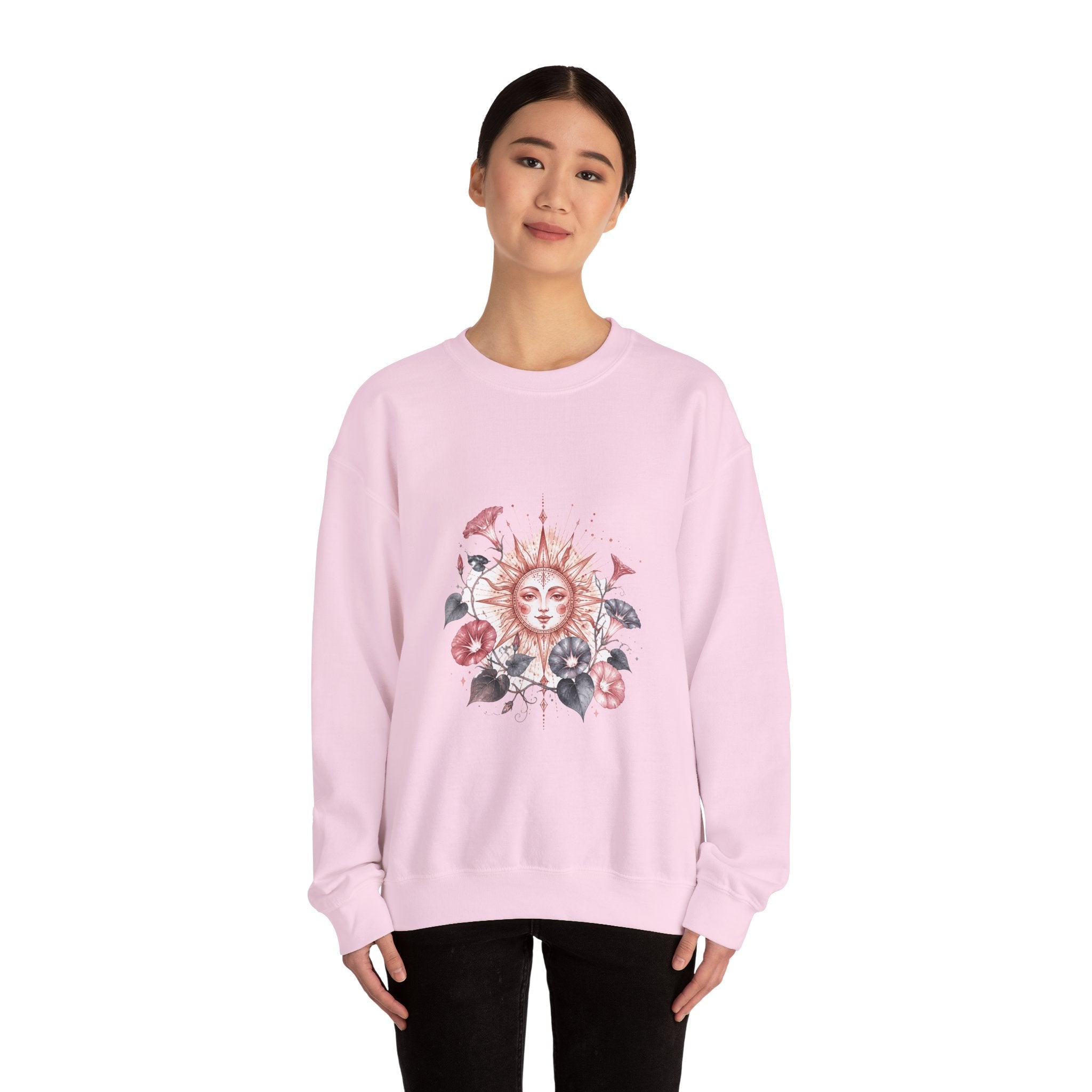 Matching Couple Sweatshirt - Sun & Moon Matching Couple Crewneck Sweatshirt Watercolor Art His Hers Engagement Gift - Design B