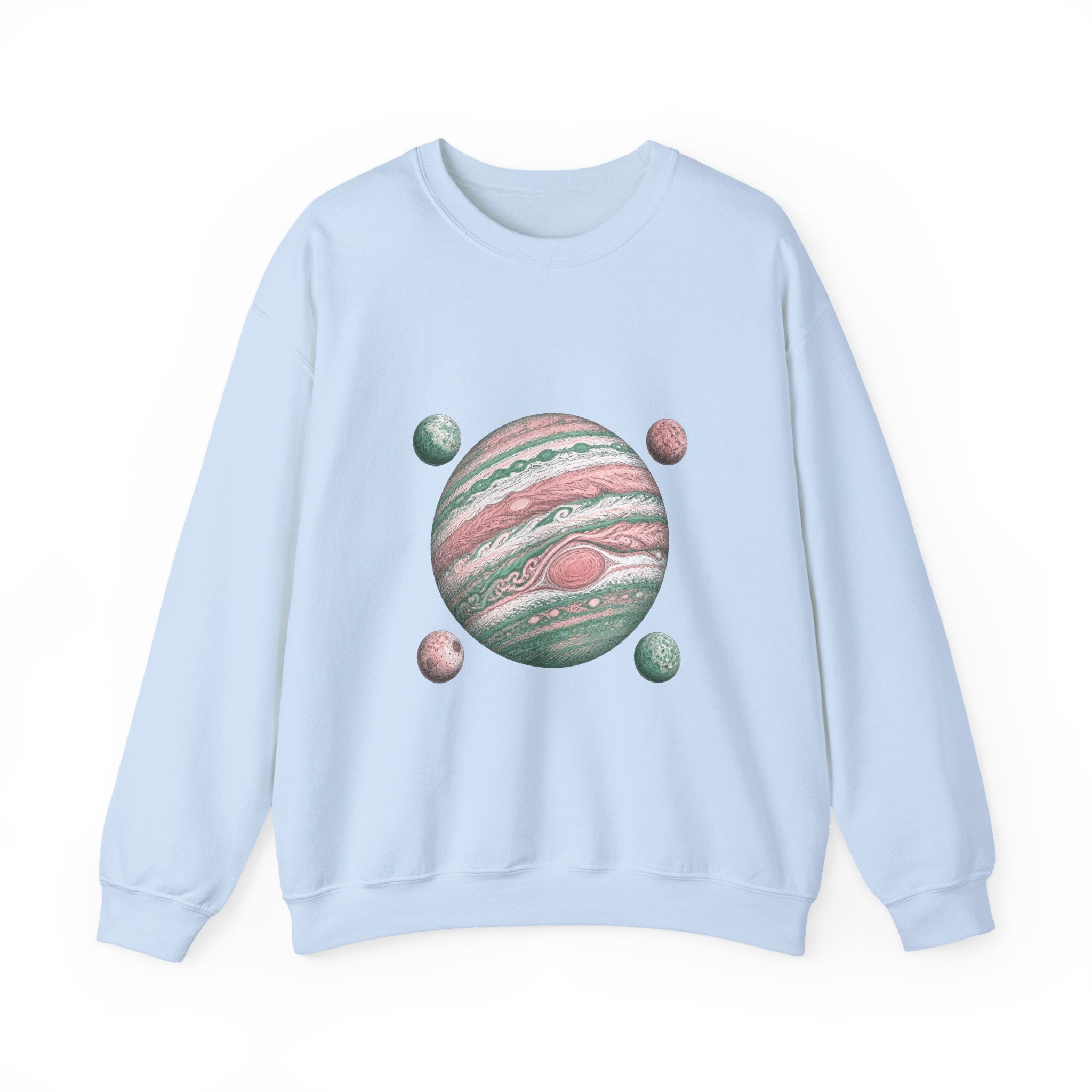Matching Couple Sweatshirt - Saturn & Jupiter Matching Couple Premium Fleece Sweatshirt Hand-Drawn Art His Hers Anniversary Gift - Design B