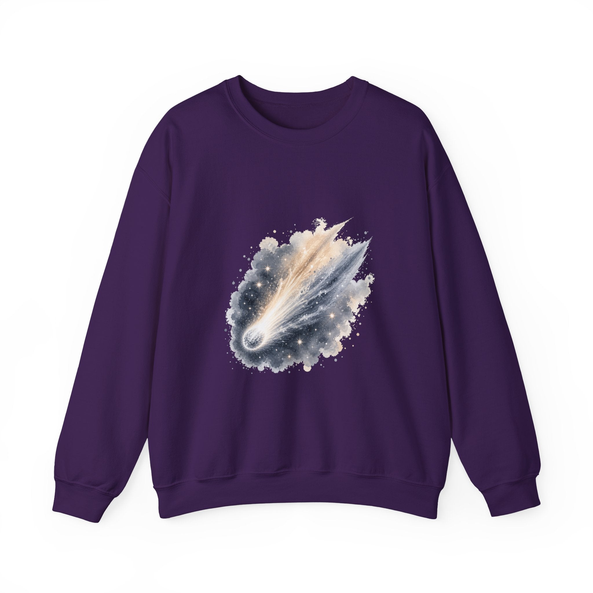 Matching Couple Sweatshirt - Comet & Asteroid Matching Couple Comfort Colors Crew Watercolor Art His Hers Birthday Gift - Design A