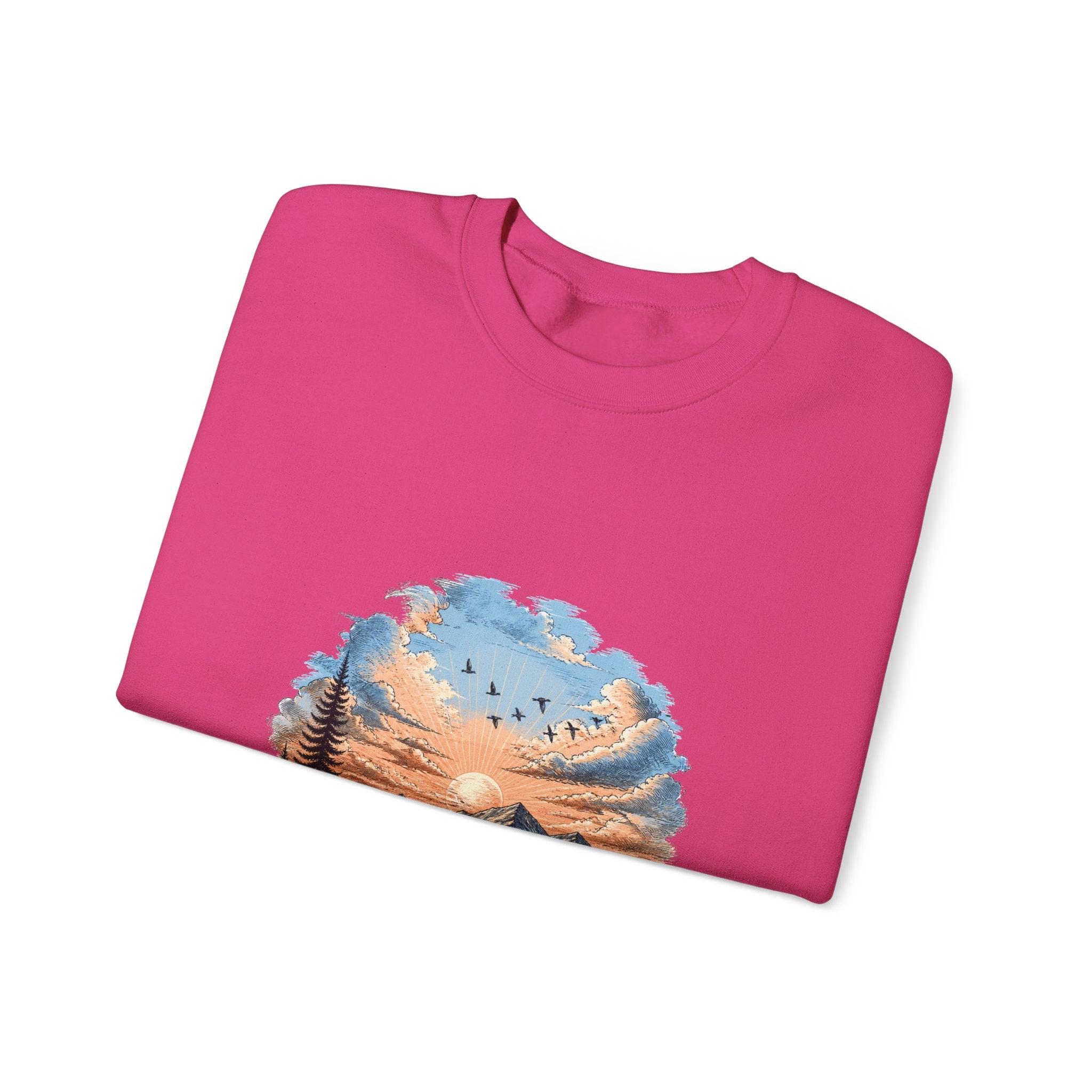 Matching Couple Sweatshirt - Sunrise & Sunset Matching Couple Crewneck Sweatshirt Hand-Drawn Art His Hers Best Friend Gift - Design B