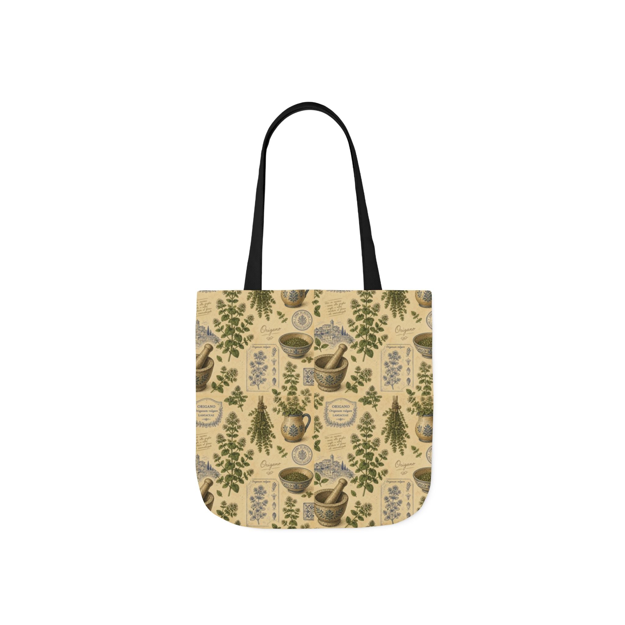 Oregano Sprigs Canvas Tote Bag Mediterranean Kitchen Botanical Design Italian Cottagecore Gift