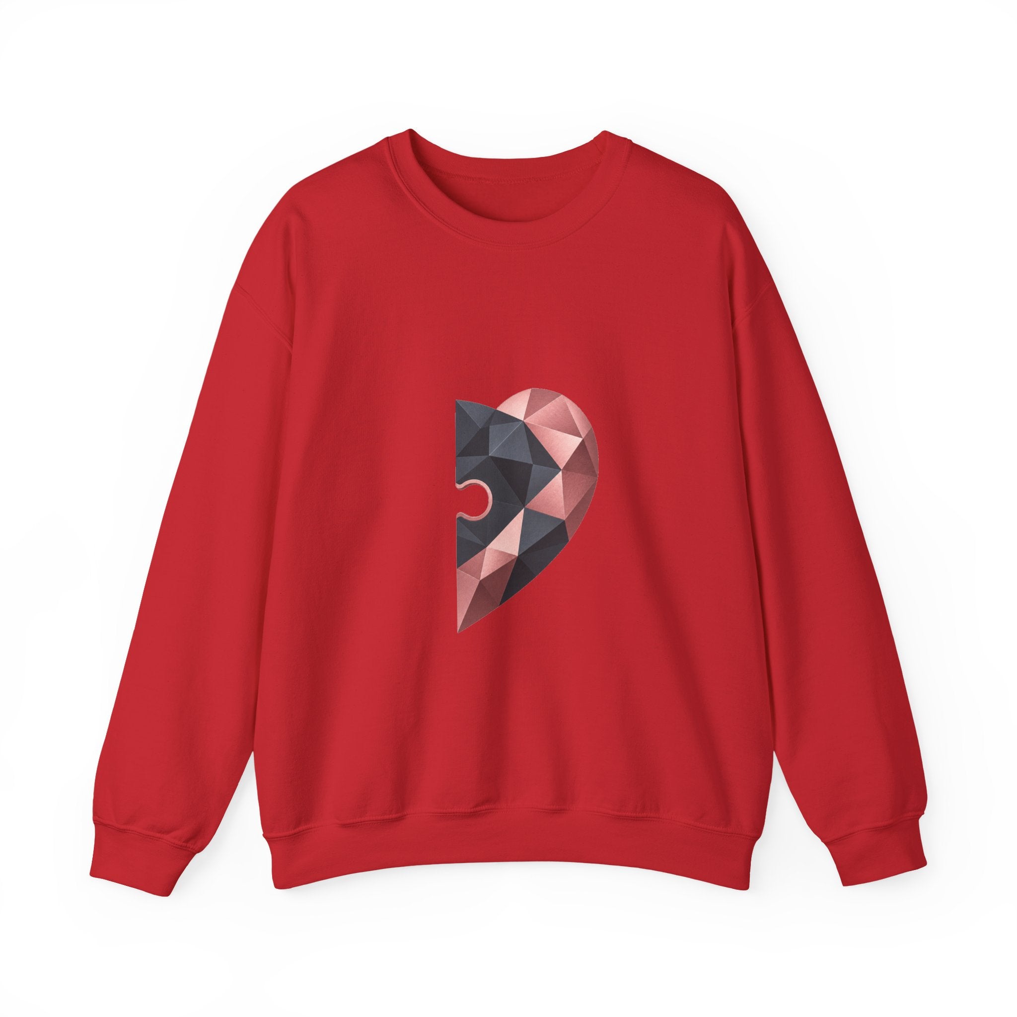 Matching Couple Sweatshirt - Puzzle Pieces Matching Couple Comfort Colors Crew Geometric Art His Hers Love Gift - Design B