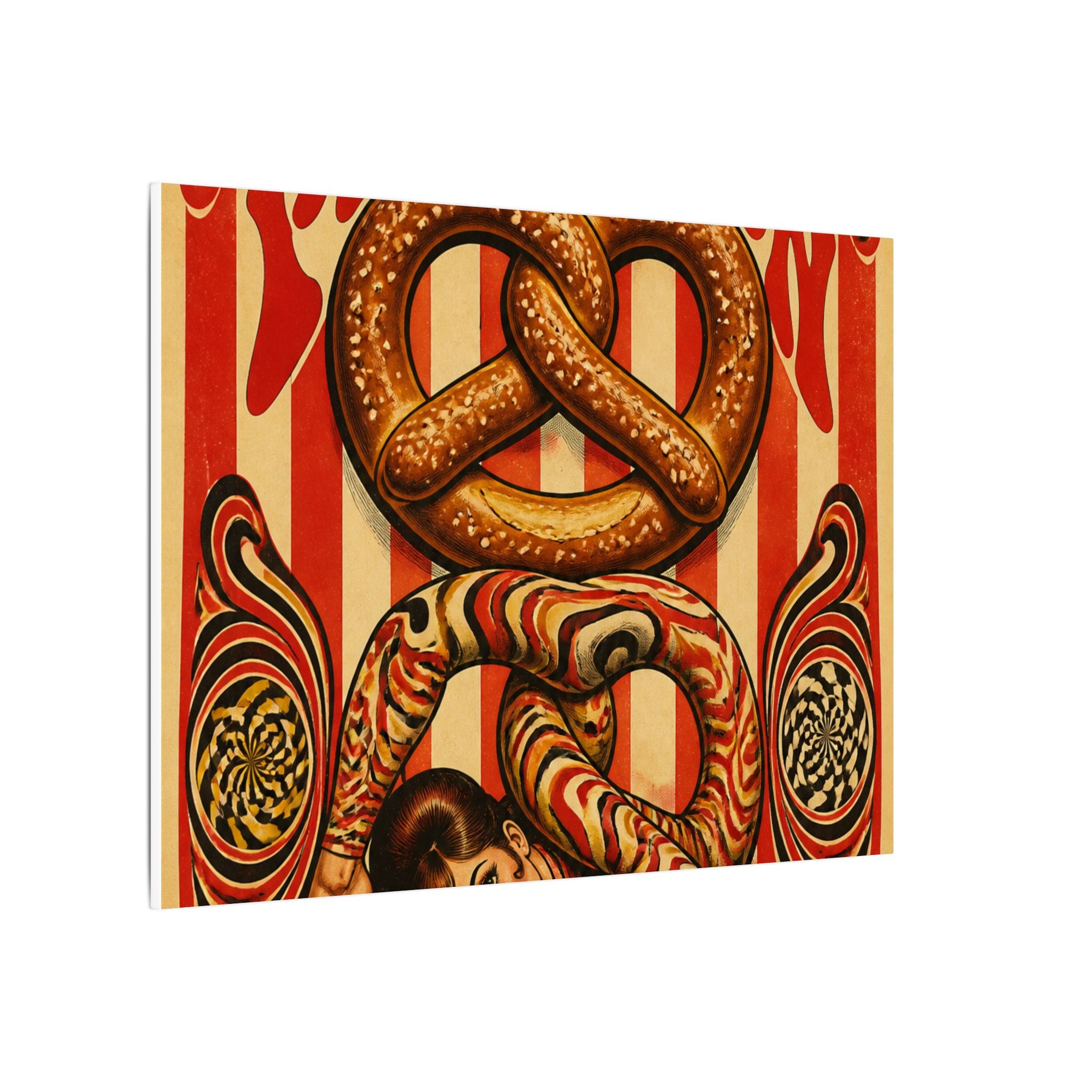 Pretzel Contortionist Wall Art Canvas 16×20 Psychedelic Cafe Decor Maximalist Print