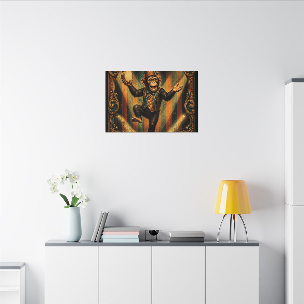 Dancing Monkey Wall Art Canvas 16×20 Baroque Home Office Decor Maximalist Print