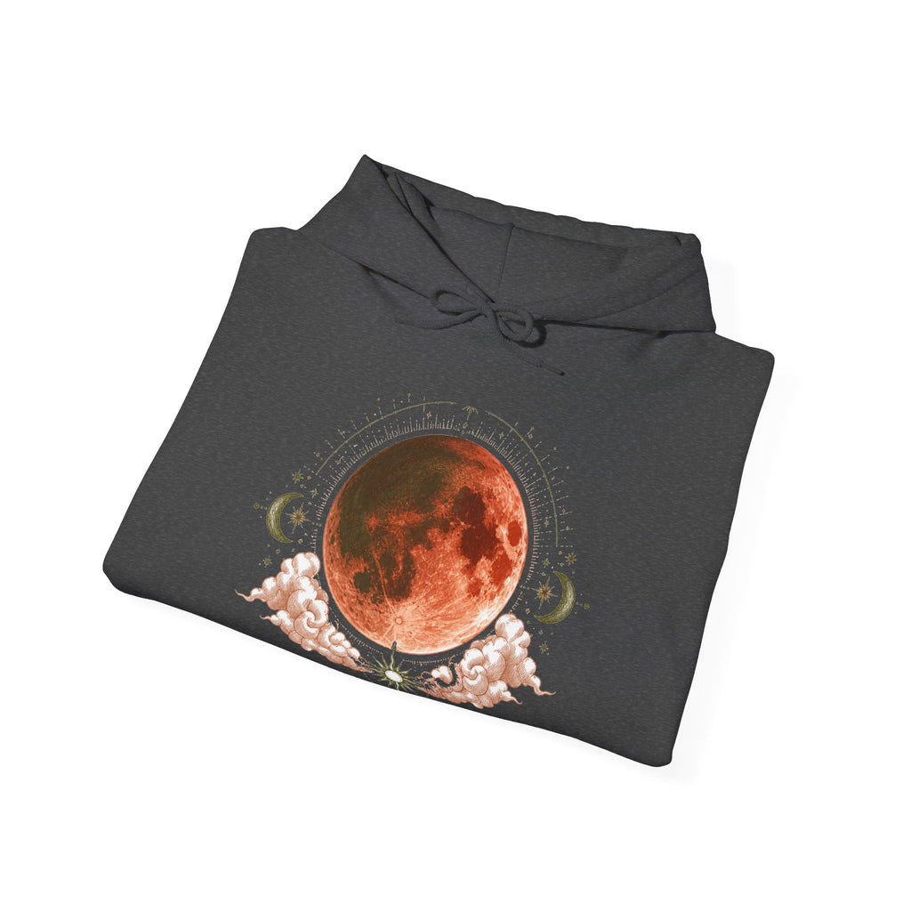 Matching Couple Sweatshirt - Solar & Lunar Eclipse Matching Couple Hooded Sweatshirt Hand-Drawn Art His Hers Best Friend Gift - Design B