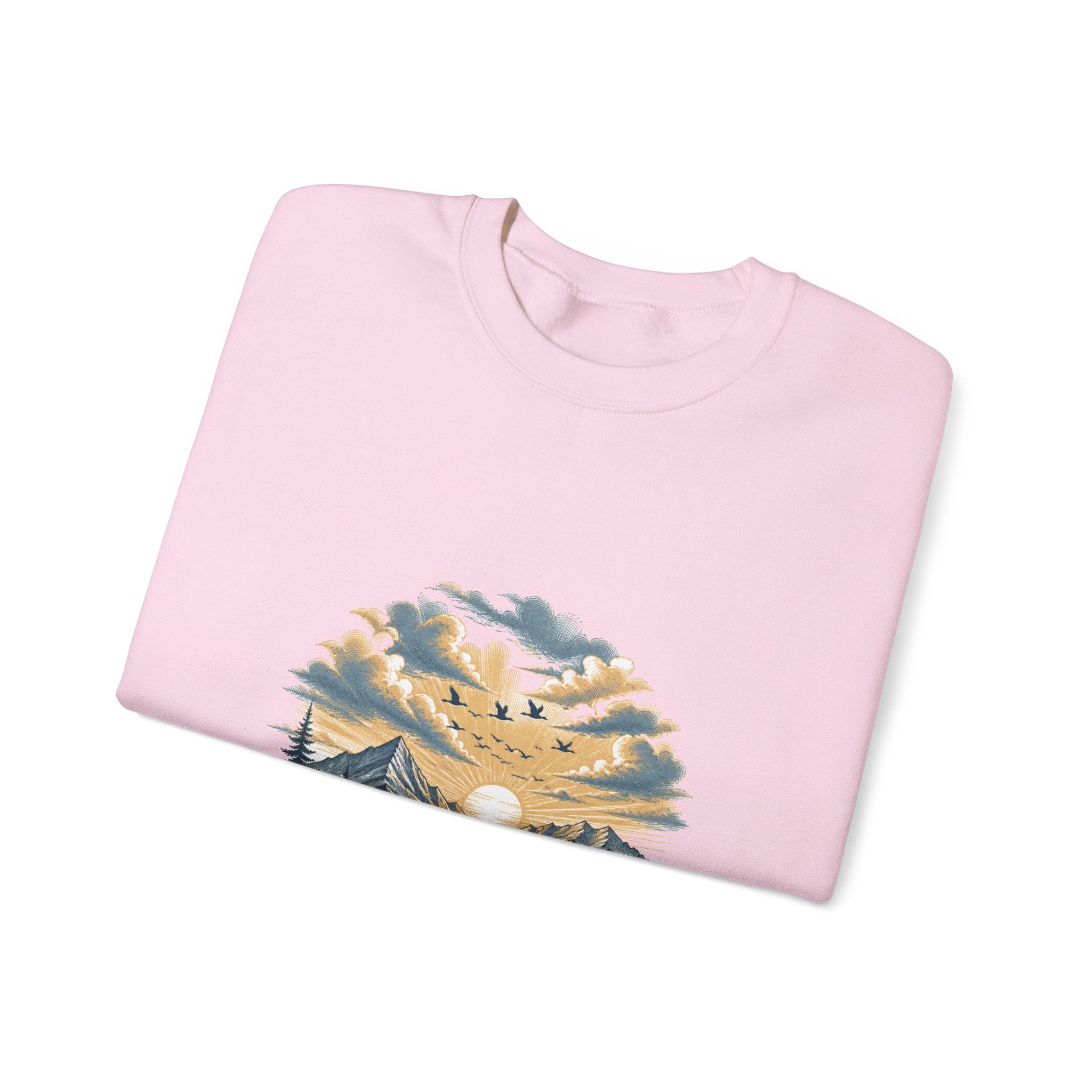 Matching Couple Sweatshirt - Sunrise & Sunset Matching Couple Comfort Colors Crew Hand-Drawn Art His Hers Anniversary Gift - Design B